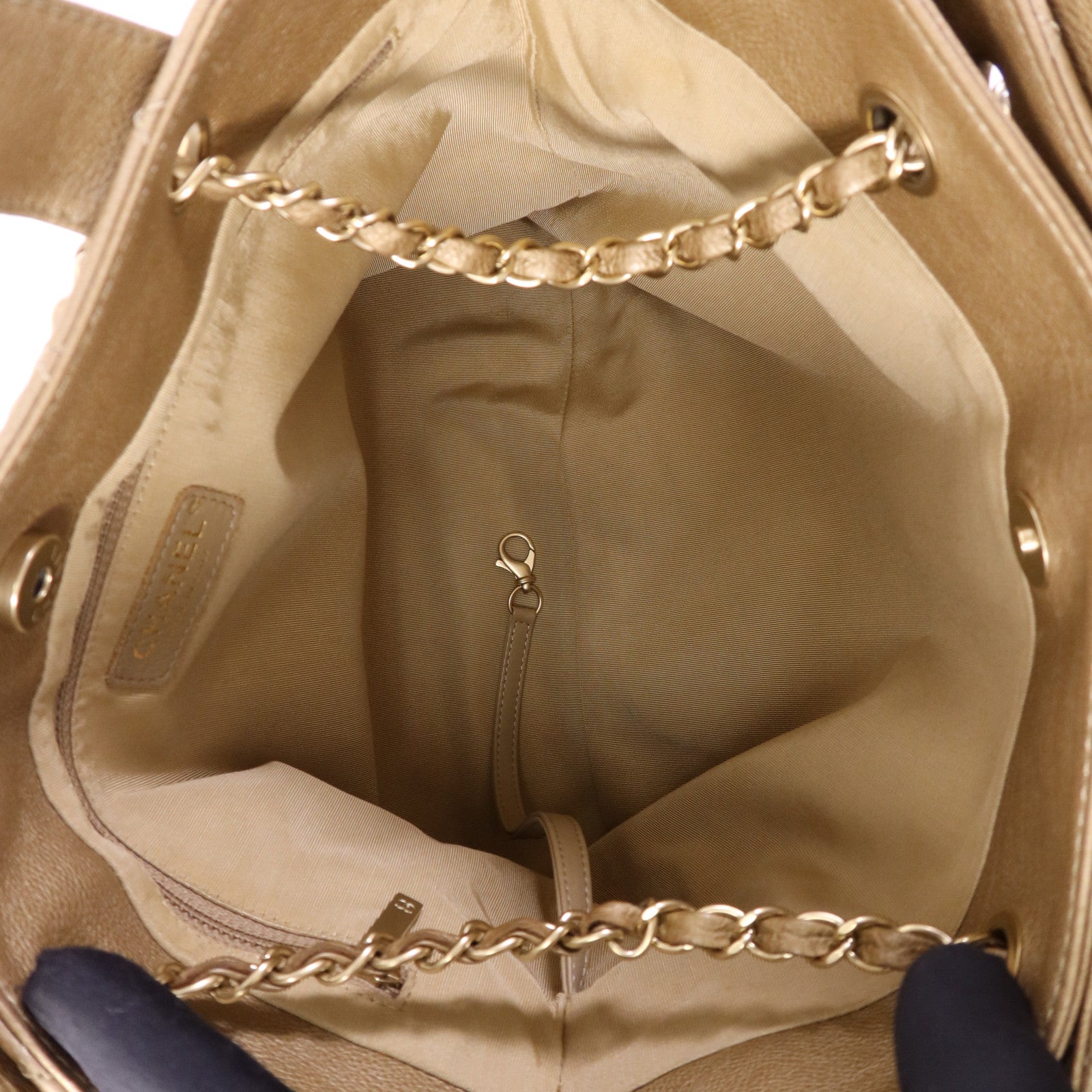 CHANEL 牛皮皮革2 Way Shoulder Bag金扣鏈帶肩背袋
