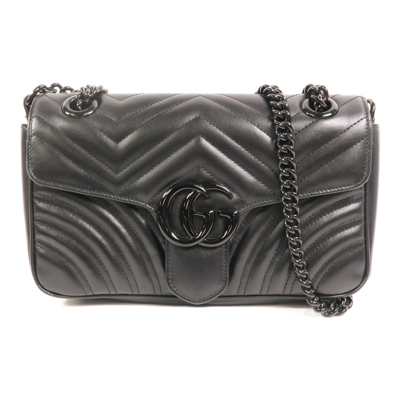 GUCCI 牛皮皮革GG Marmont Shoulder Bag鏈帶肩背袋