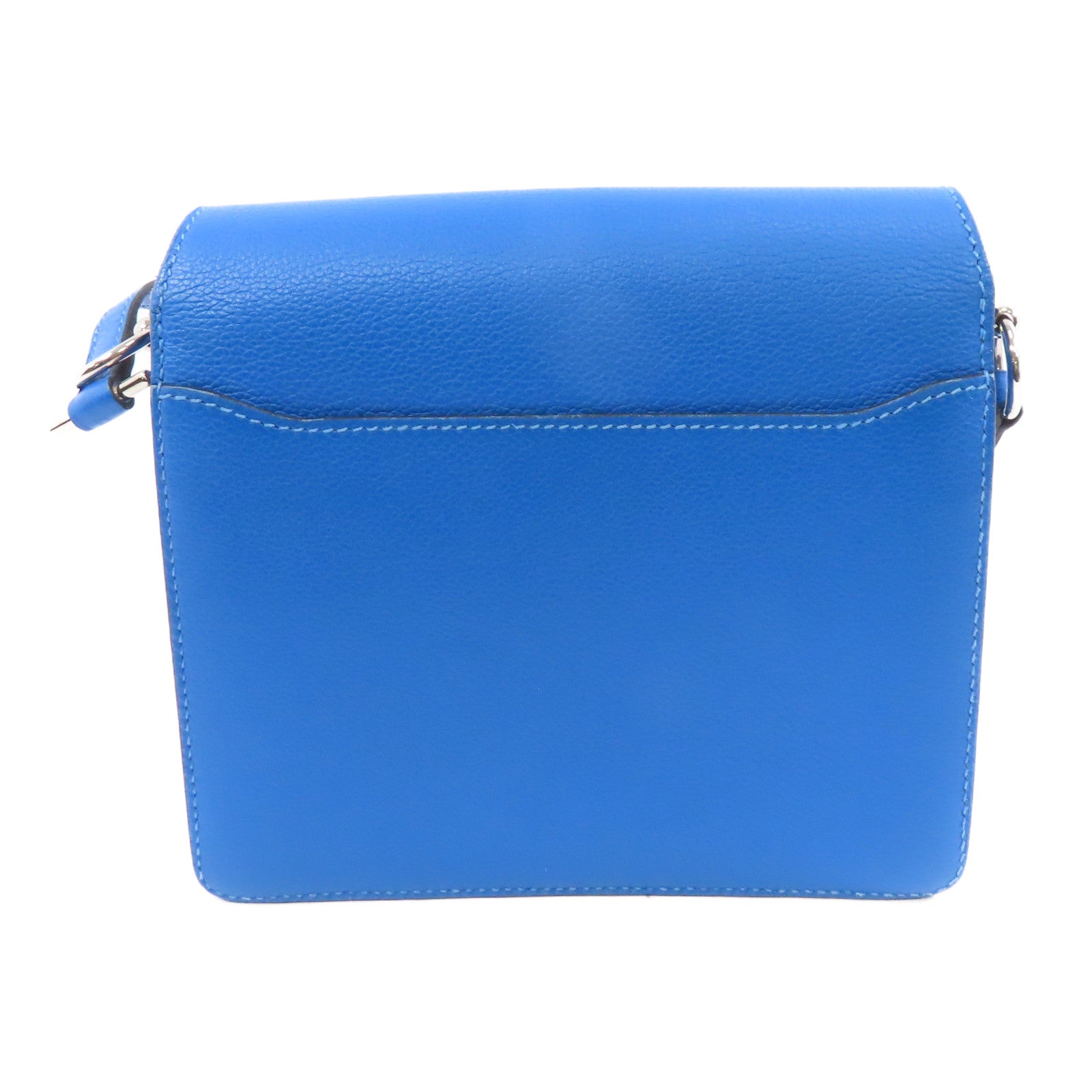 HERMES (PRICE DOWN) PHW Mini Roulis Shoulder Bag Evercolor Leather Bleu Zanzibar/Blue