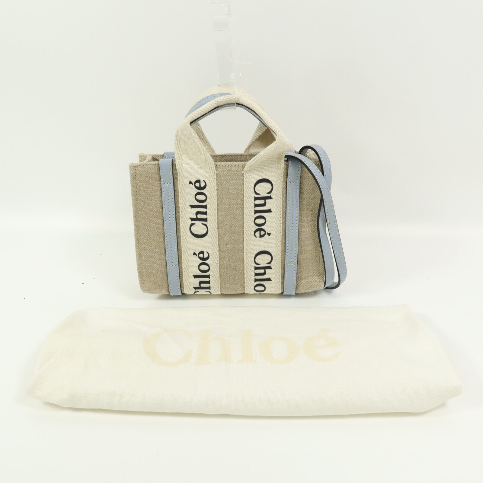 Chloe 帆布Mini Woody手挽肩背兩用袋