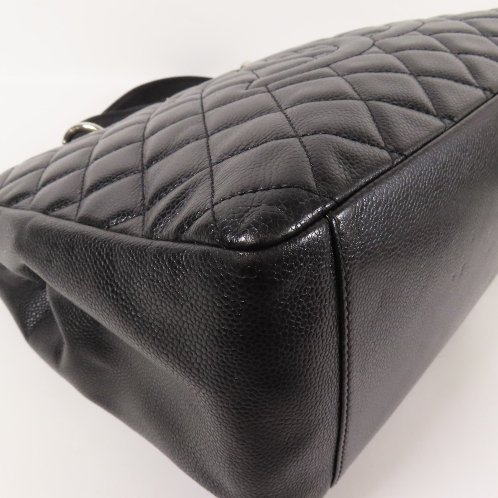 CHANEL 牛皮皮革GST Grand Shopping Tote銀扣鏈帶肩背袋