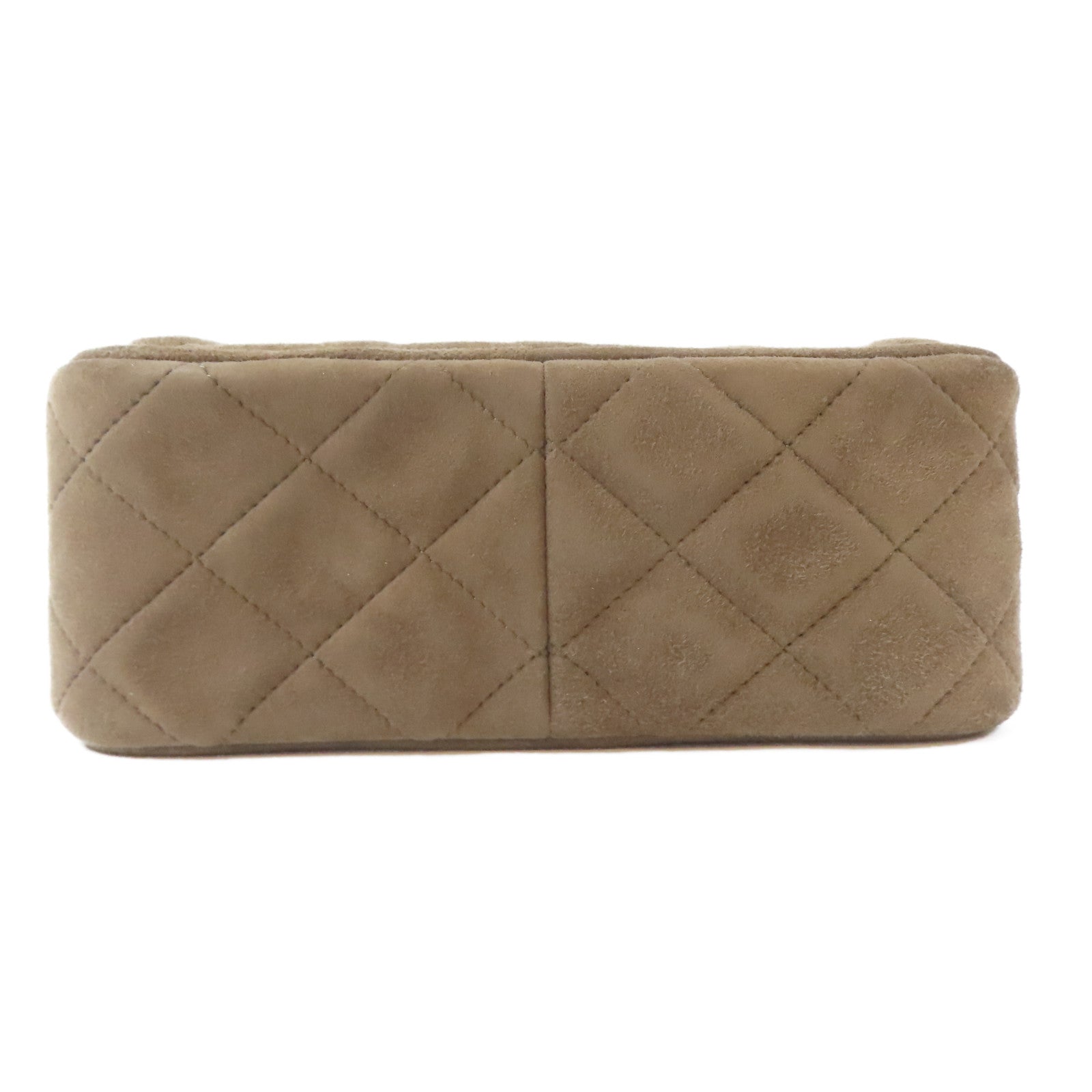 CHANEL 菱格絨布Chain Shoulder Bag金扣鏈帶肩背袋啡色