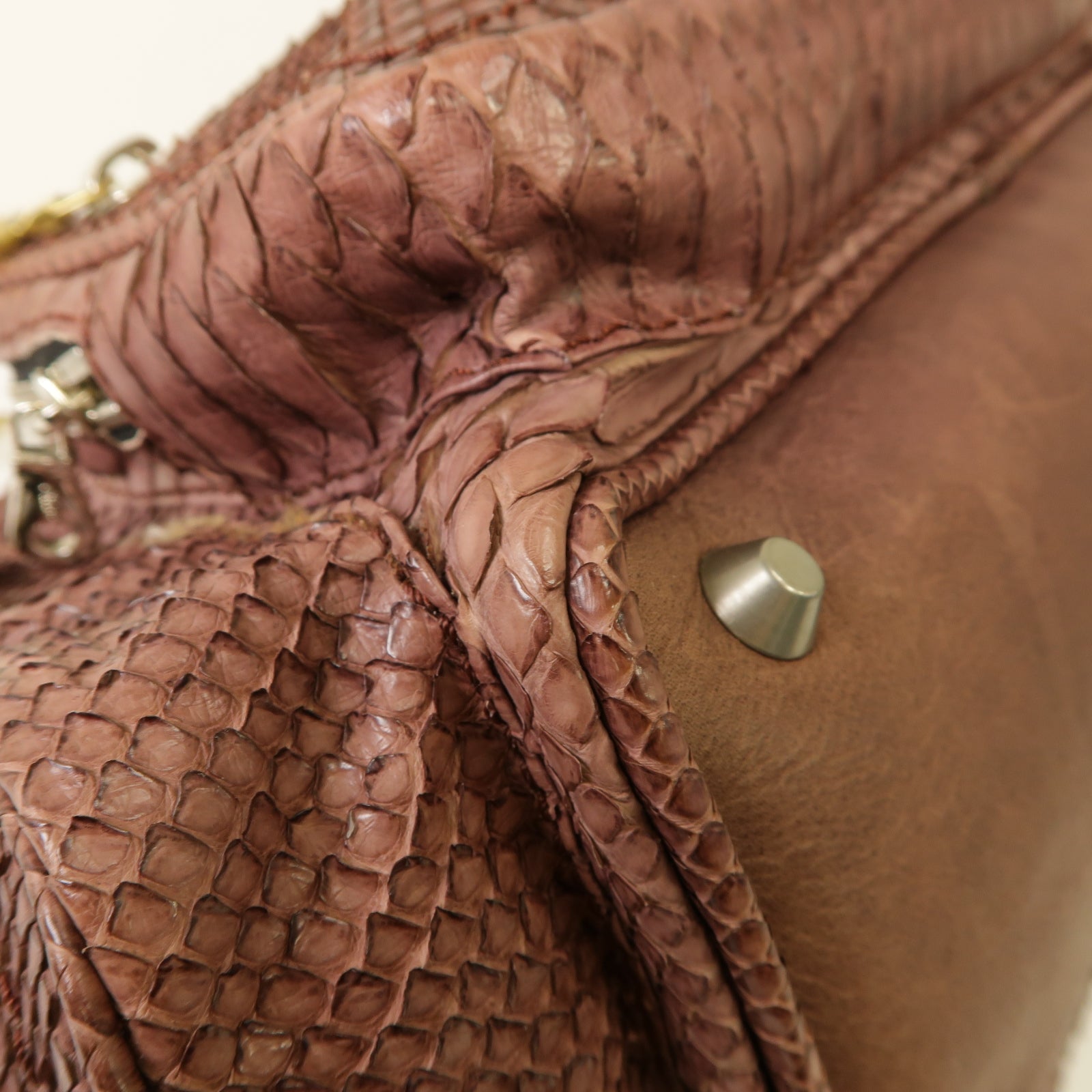 Chloe 【激減優惠】蛇皮皮革Shoulder Bag金扣肩背袋紅色