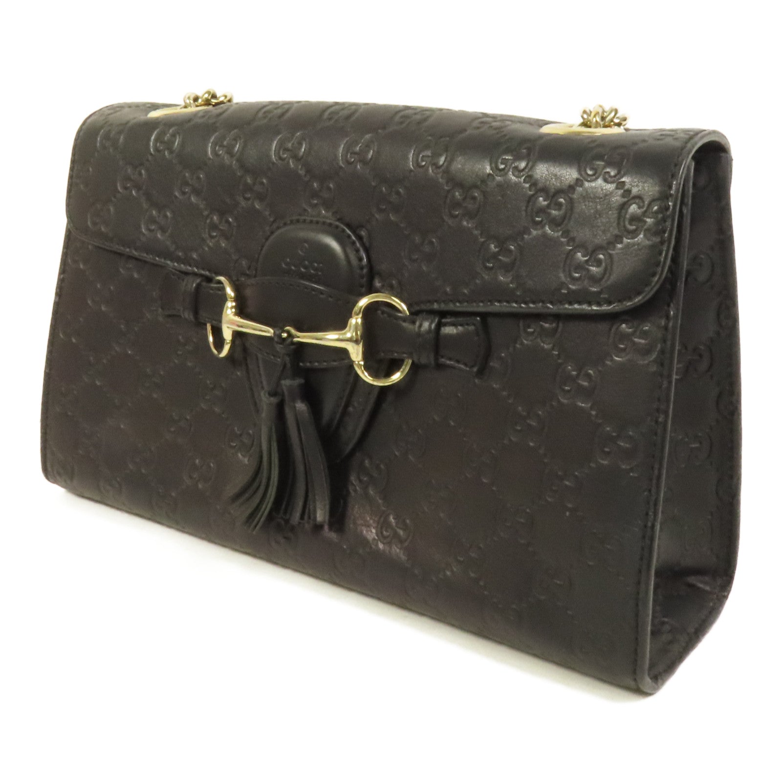 GUCCI 牛皮皮革Emily金扣鏈帶肩背袋