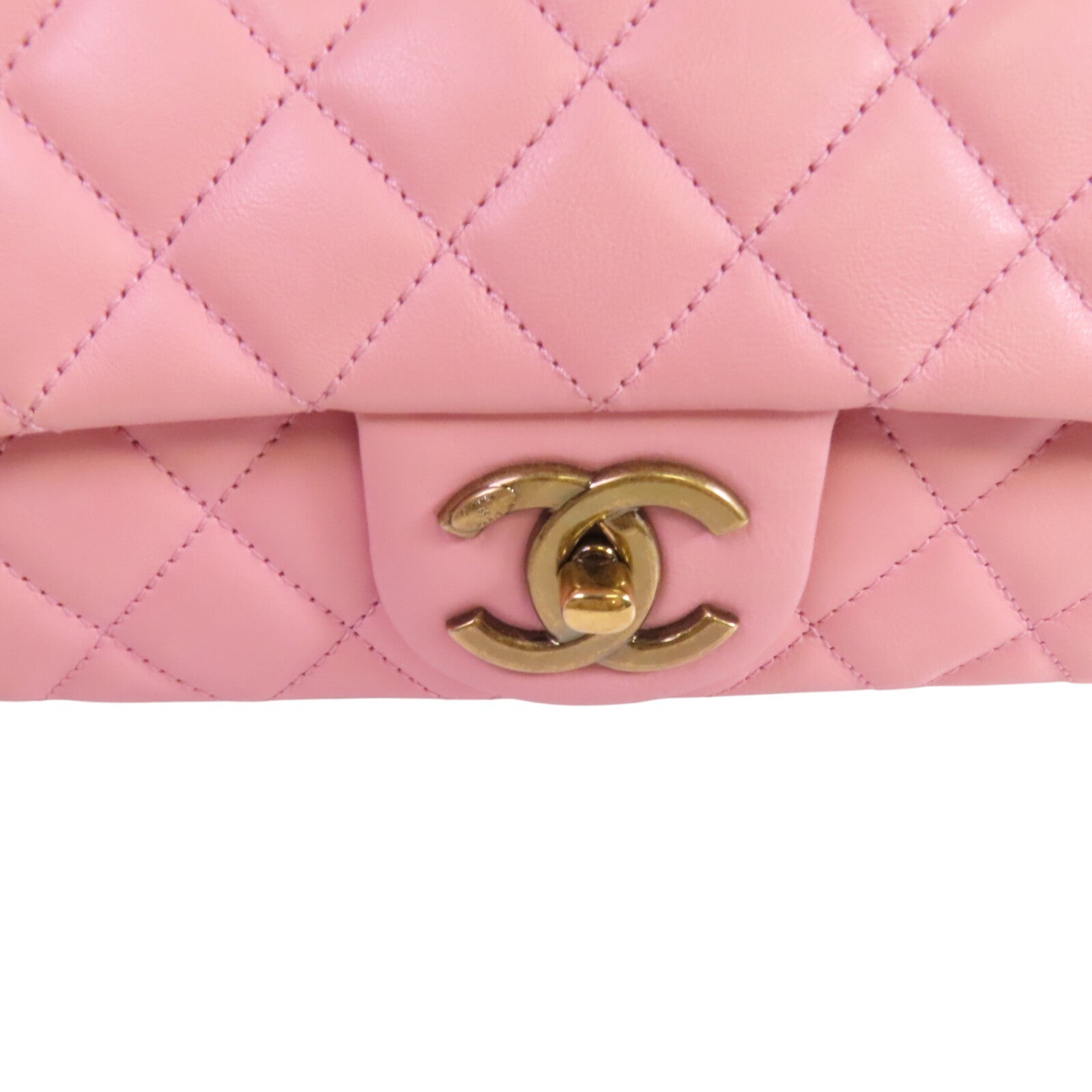 CHANEL 牛皮皮革Chain Shoulder金扣鏈帶肩背袋