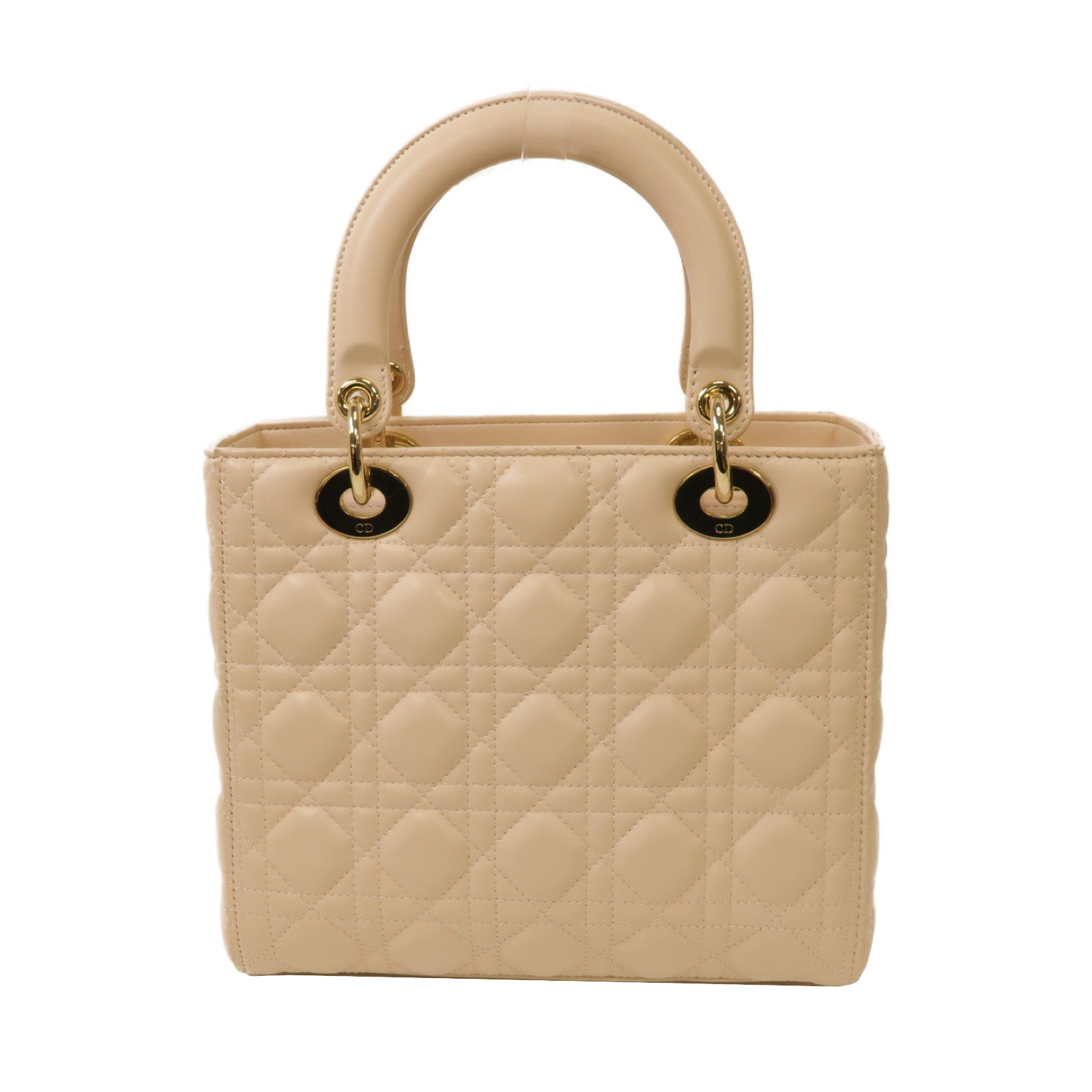 Dior 羊皮皮革Lady Dior Shoulder Bag金扣手挽肩背兩用袋粉紅色