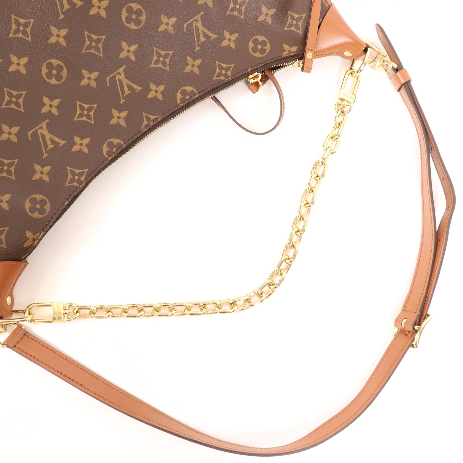 LOUIS VUITTON Monogram Reverse Loop Hobo金扣手挽肩背兩用袋