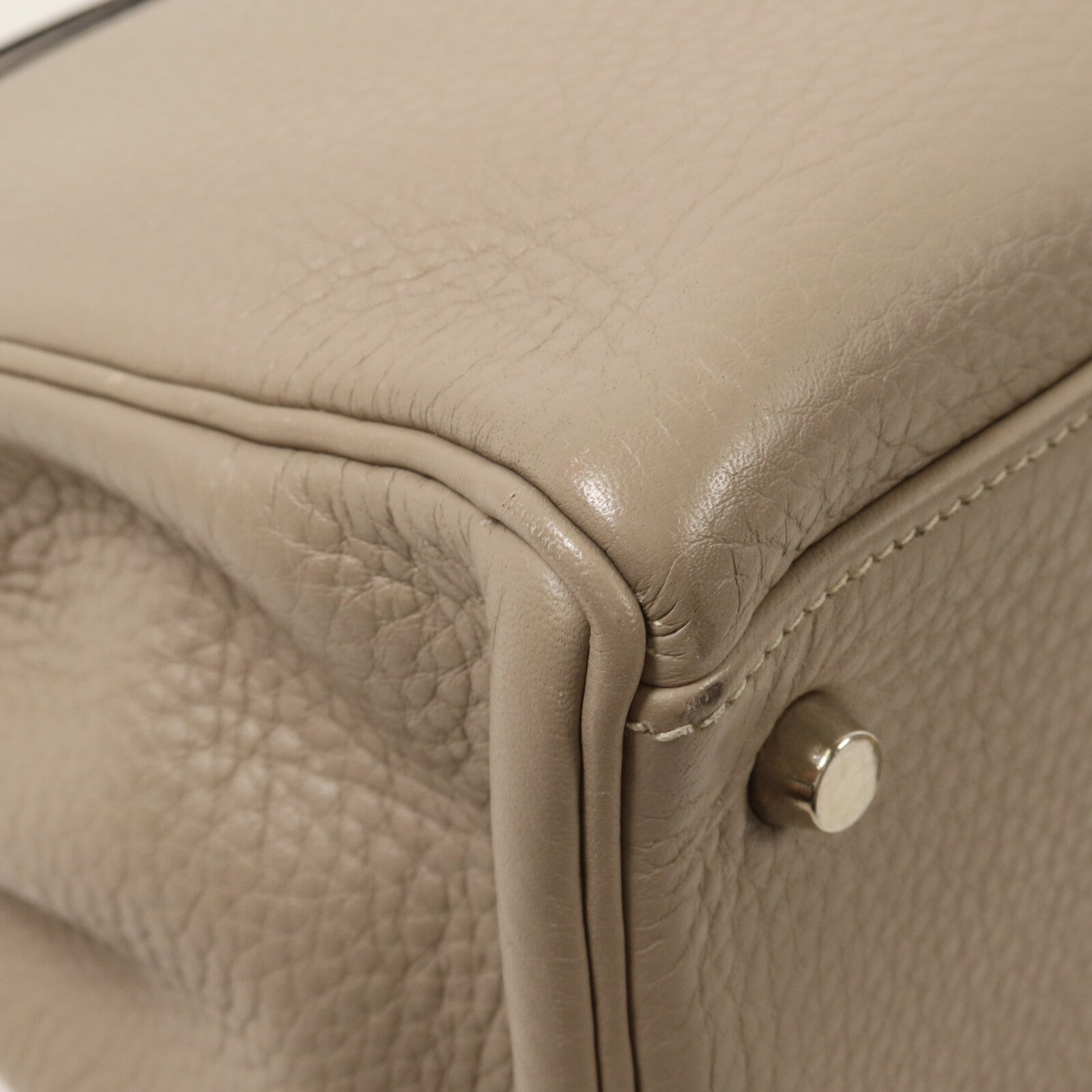HERMES Clemence皮革Kelly 35手挽肩背兩用袋Gris Tourterelle