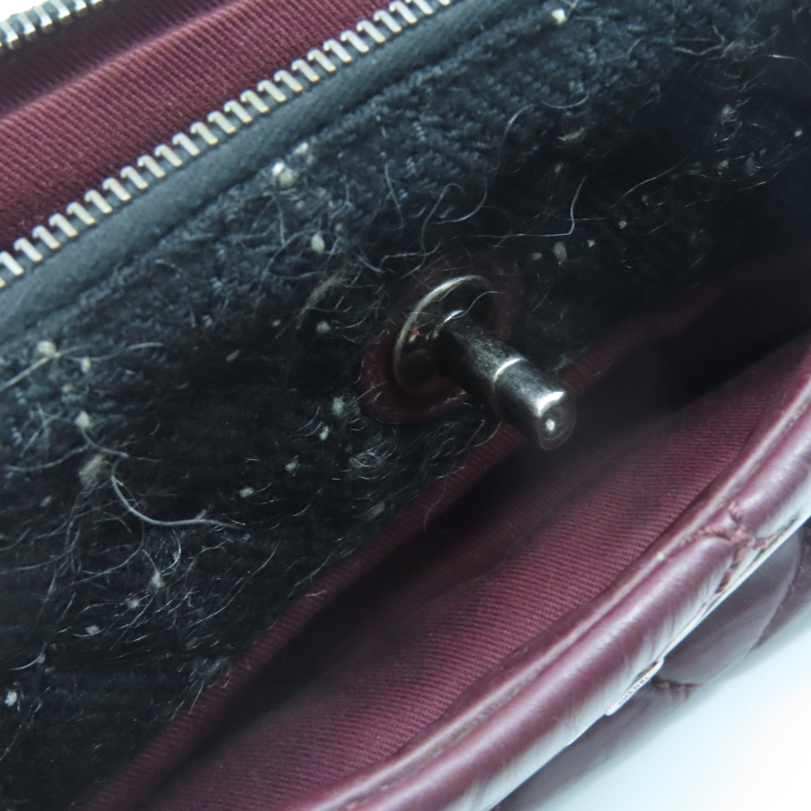 CHANEL 【激減優惠】菱格牛皮皮革Chain Shoulder Bag銀扣鏈帶肩背袋紅色
