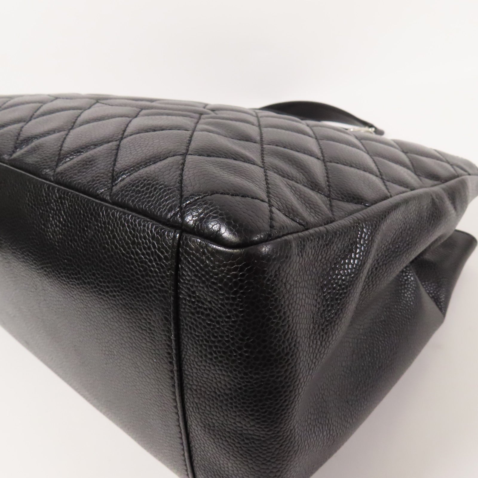 CHANEL 牛皮皮革GST Grand Shopping Tote銀扣鏈帶肩背袋