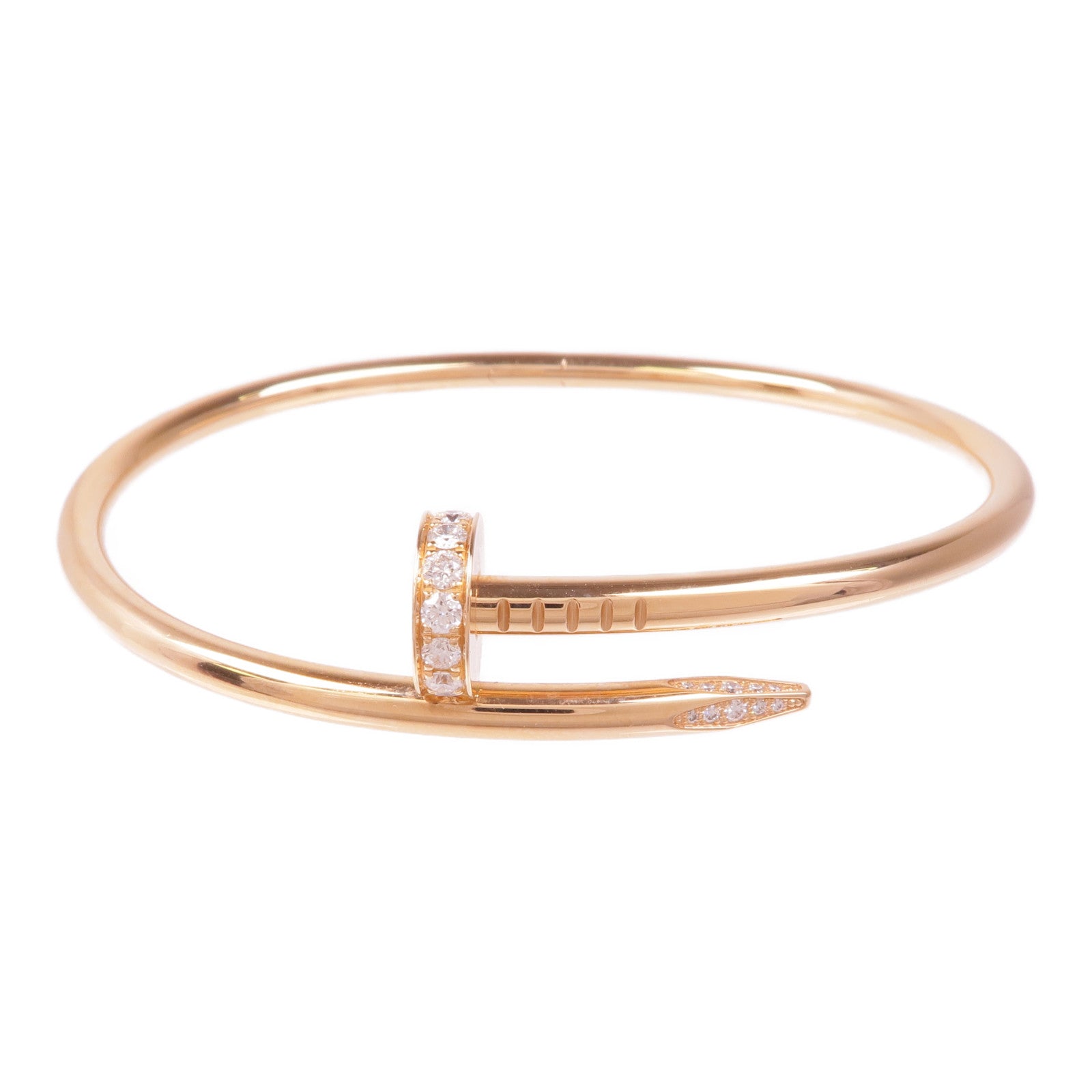 CARTIER 18K玫瑰金Juste Un Clou鑽石手鐲Cartier#19
