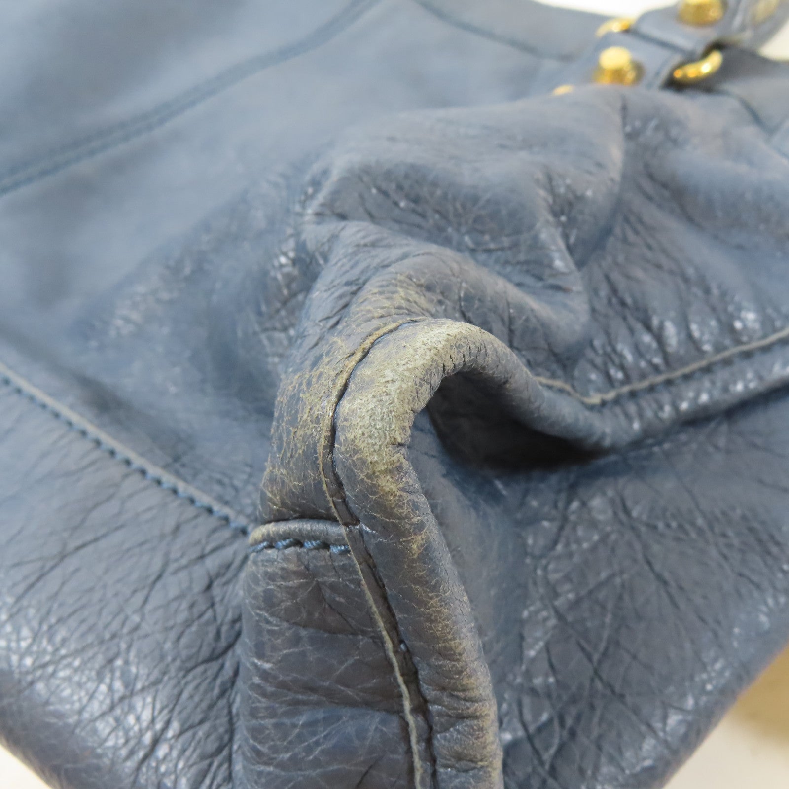 BALENCIAGA 牛皮皮革Part Time金扣手挽肩背兩用袋藍色