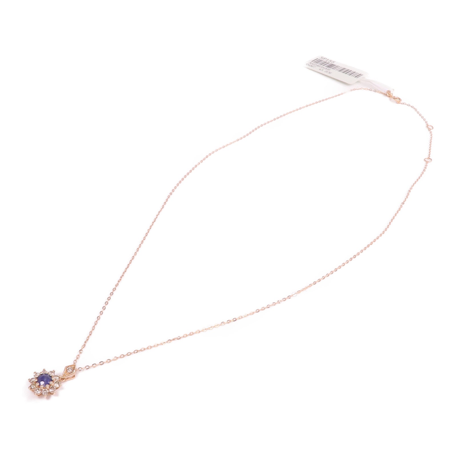 JEWELRY 18K玫瑰金Sapphire Diamond Necklace藍寶石/鑽石項鍊