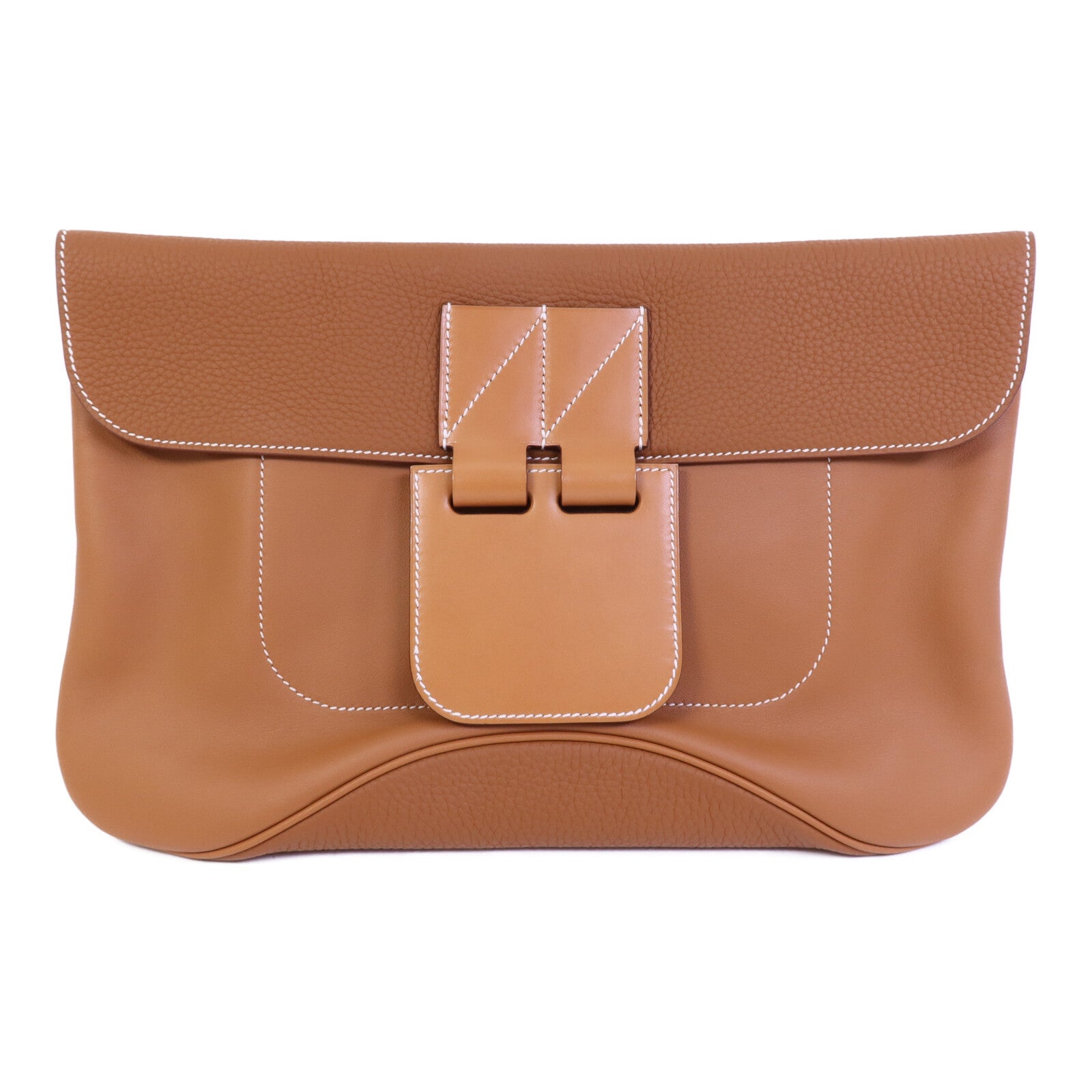 HERMES Swift/Clemence皮革Villevoit 35銀扣手拿包