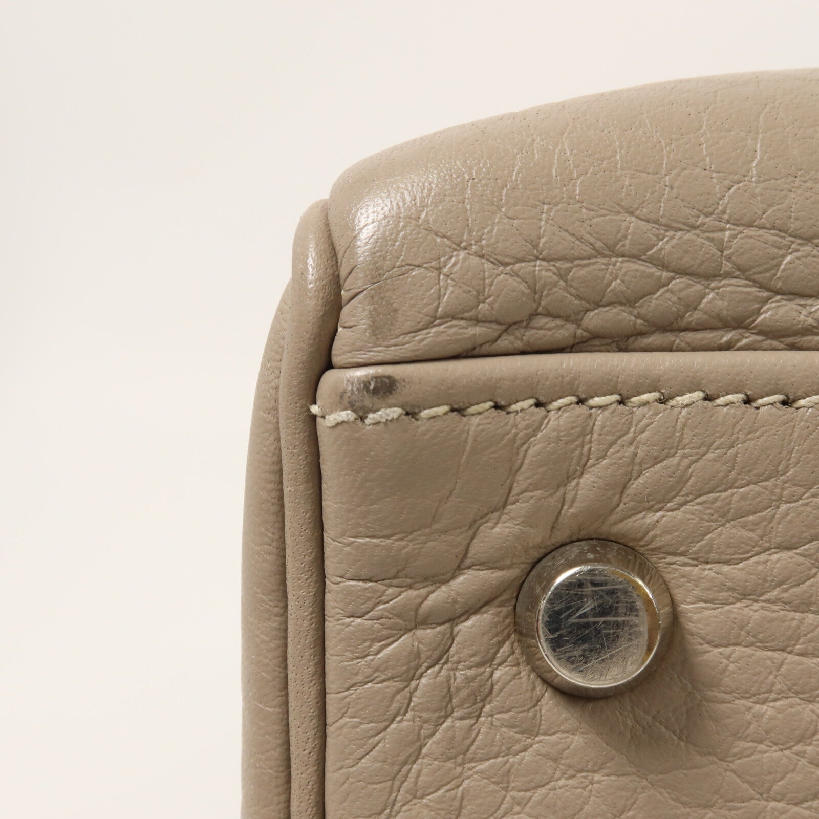 HERMES Clemence皮革Kelly 35手挽肩背兩用袋Gris Tourterelle