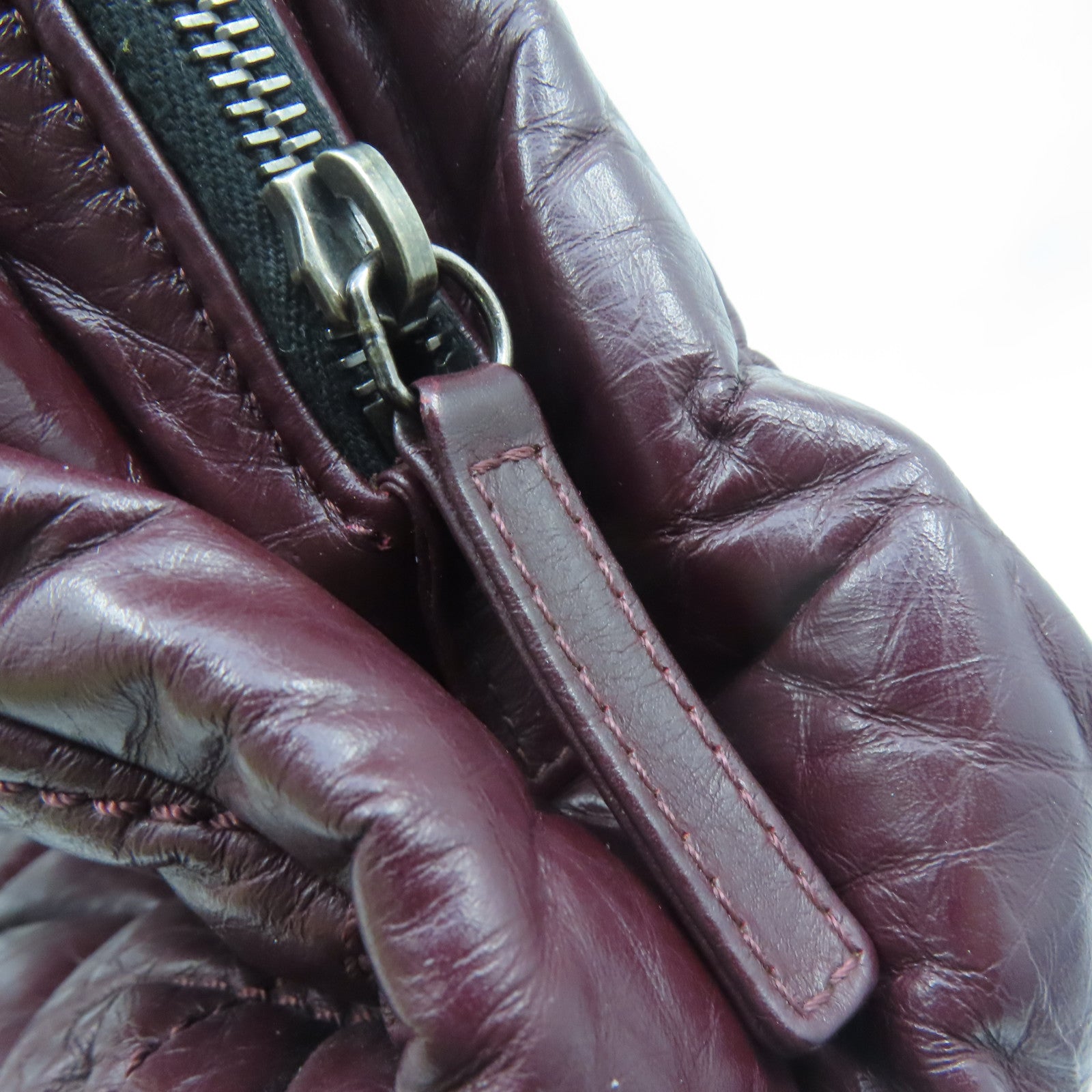 CHANEL 【激減優惠】菱格牛皮皮革Chain Shoulder Bag銀扣鏈帶肩背袋紅色