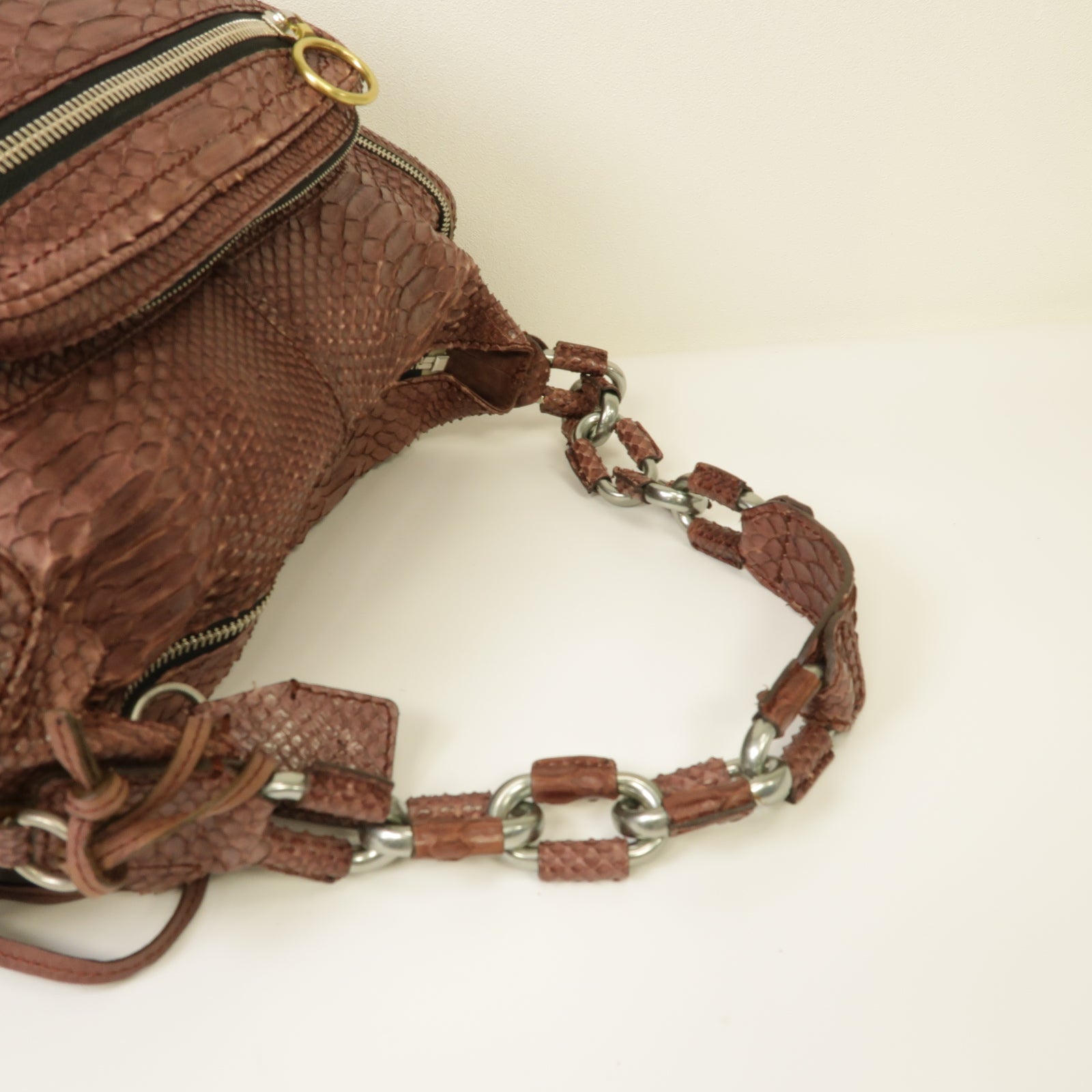 Chloe 【激減優惠】蛇皮皮革Shoulder Bag金扣肩背袋紅色