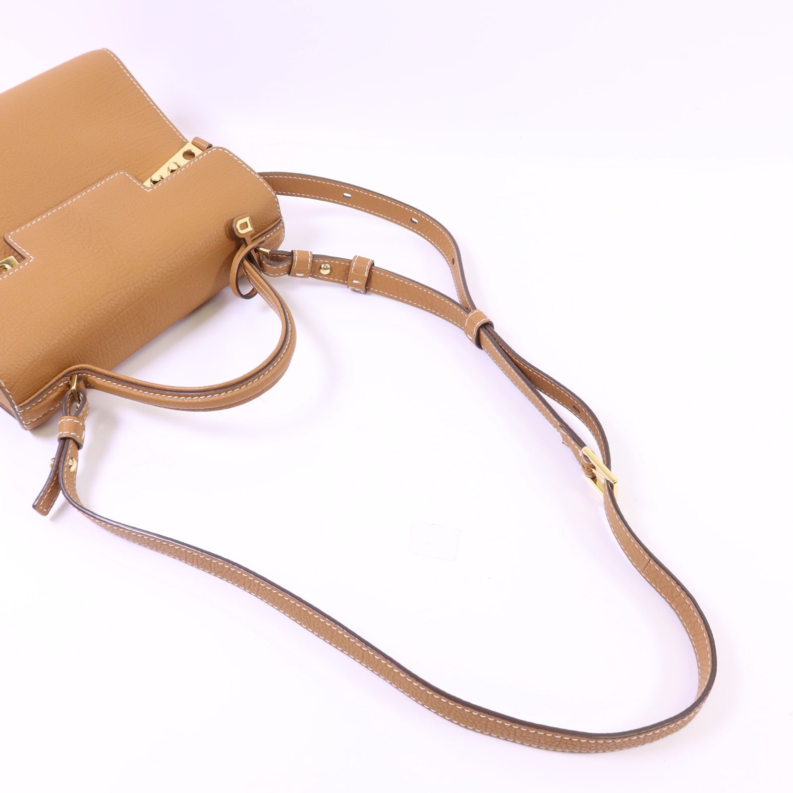 Delvaux 牛皮皮革Tempete PM金扣手挽肩背兩用袋