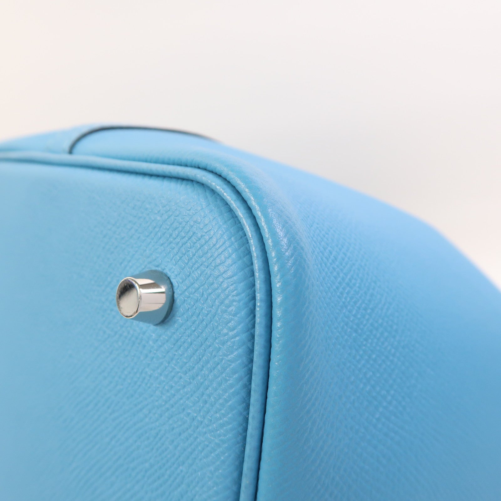 HERMES Epsom皮革Picotin MM銀扣手挽袋Bleu Du Nord