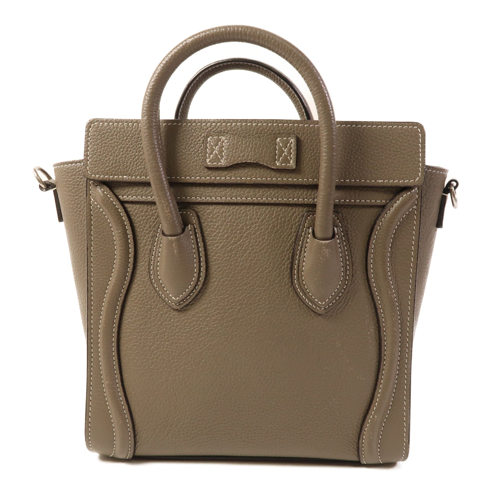 CELINE 牛皮皮革Nano Luggage銀扣手挽肩背兩用袋