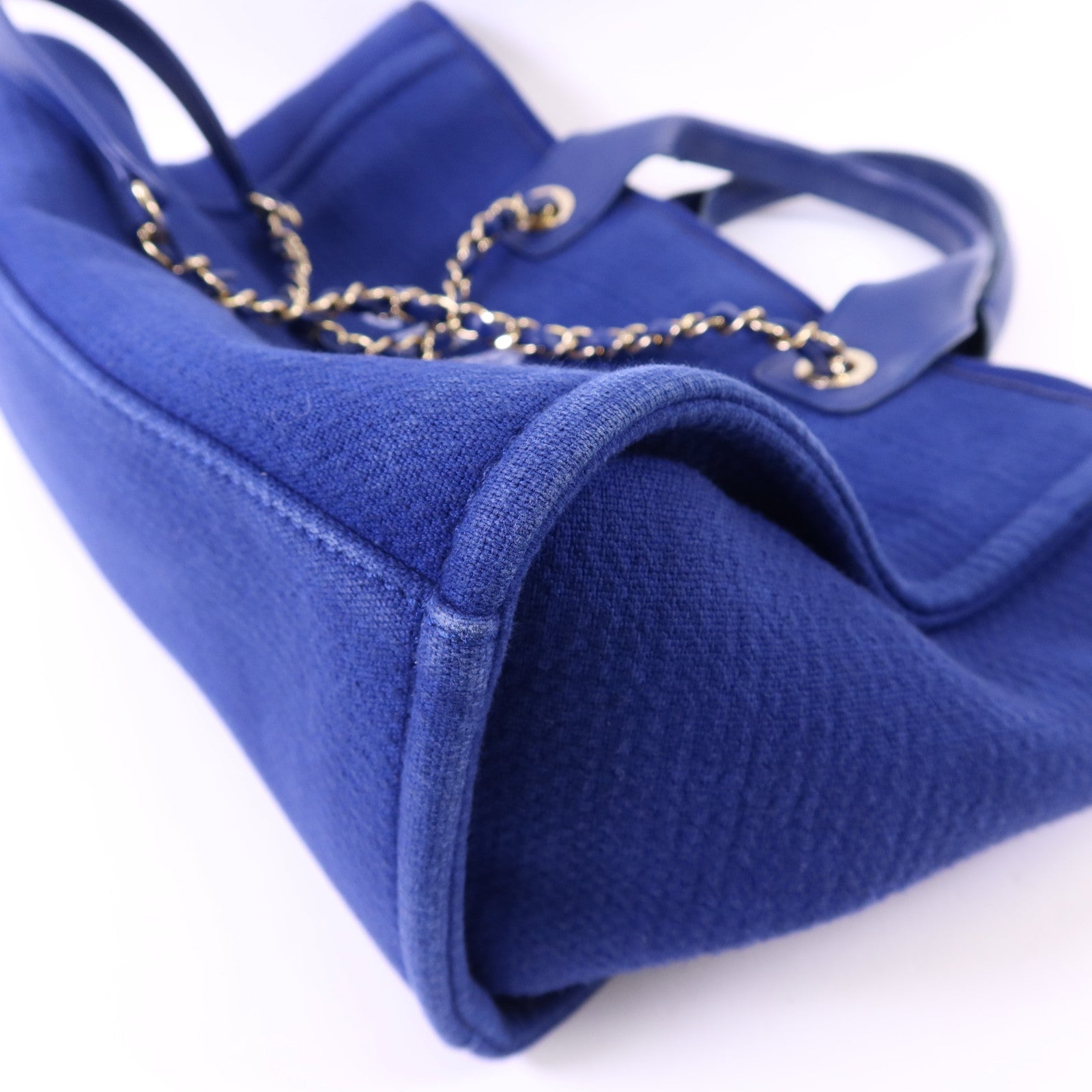 CHANEL 帆布Deauville Tote with Pouch金扣手挽肩背兩用袋