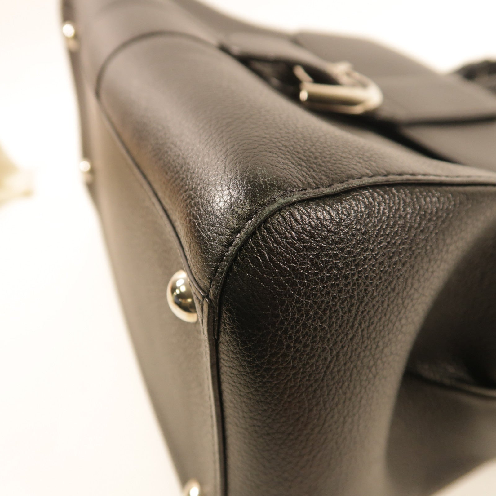 Delvaux 牛皮皮革Brillant MM金扣手挽肩背兩用袋黑色