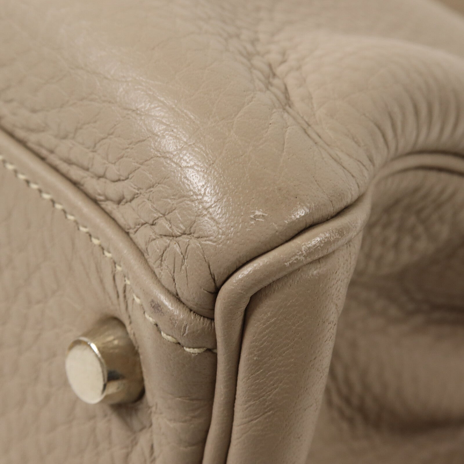 HERMES Clemence皮革Kelly 35手挽肩背兩用袋Gris Tourterelle
