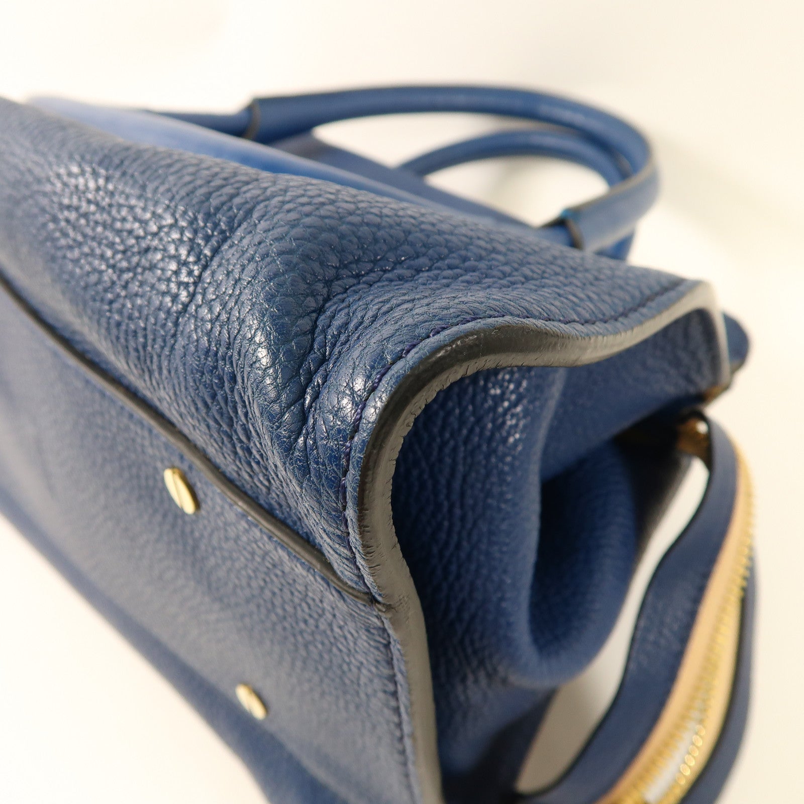 Chloe GHW 2 Way Shoulder Bag 3S1186 Calfskin Leather Blue