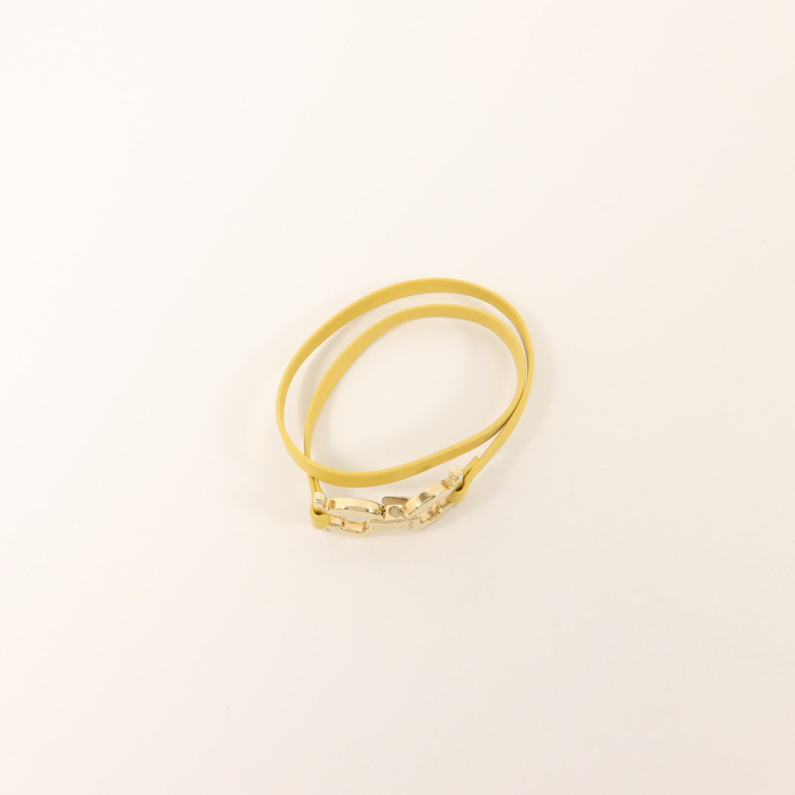 Salvatore Ferragamo 牛皮皮革/金屬Gancini Double Wrap Bracelet手鐲