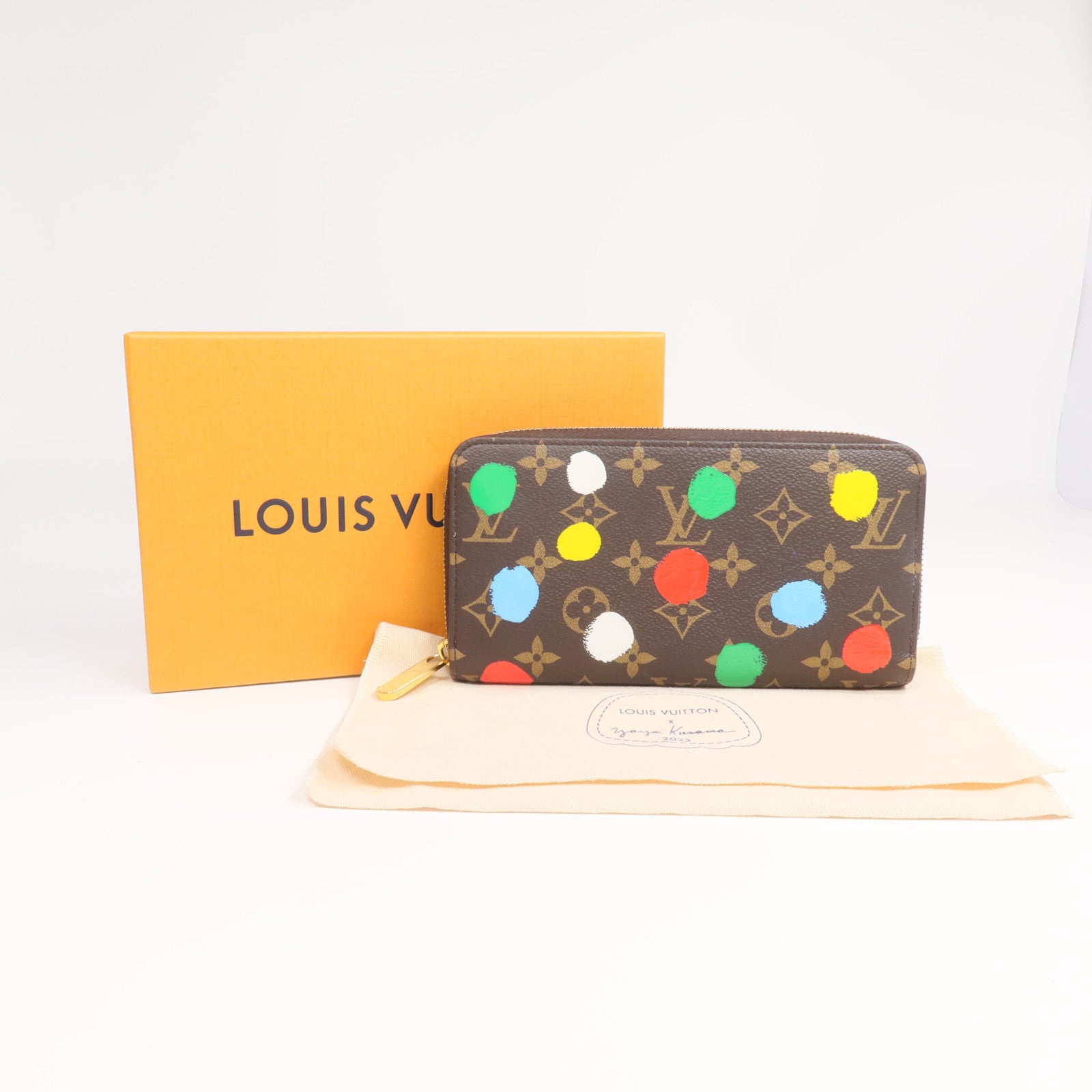 LOUIS VUITTON 【激減優惠】Monogram LV x Yayoi Kusama Zippy Wallet金扣長錢包