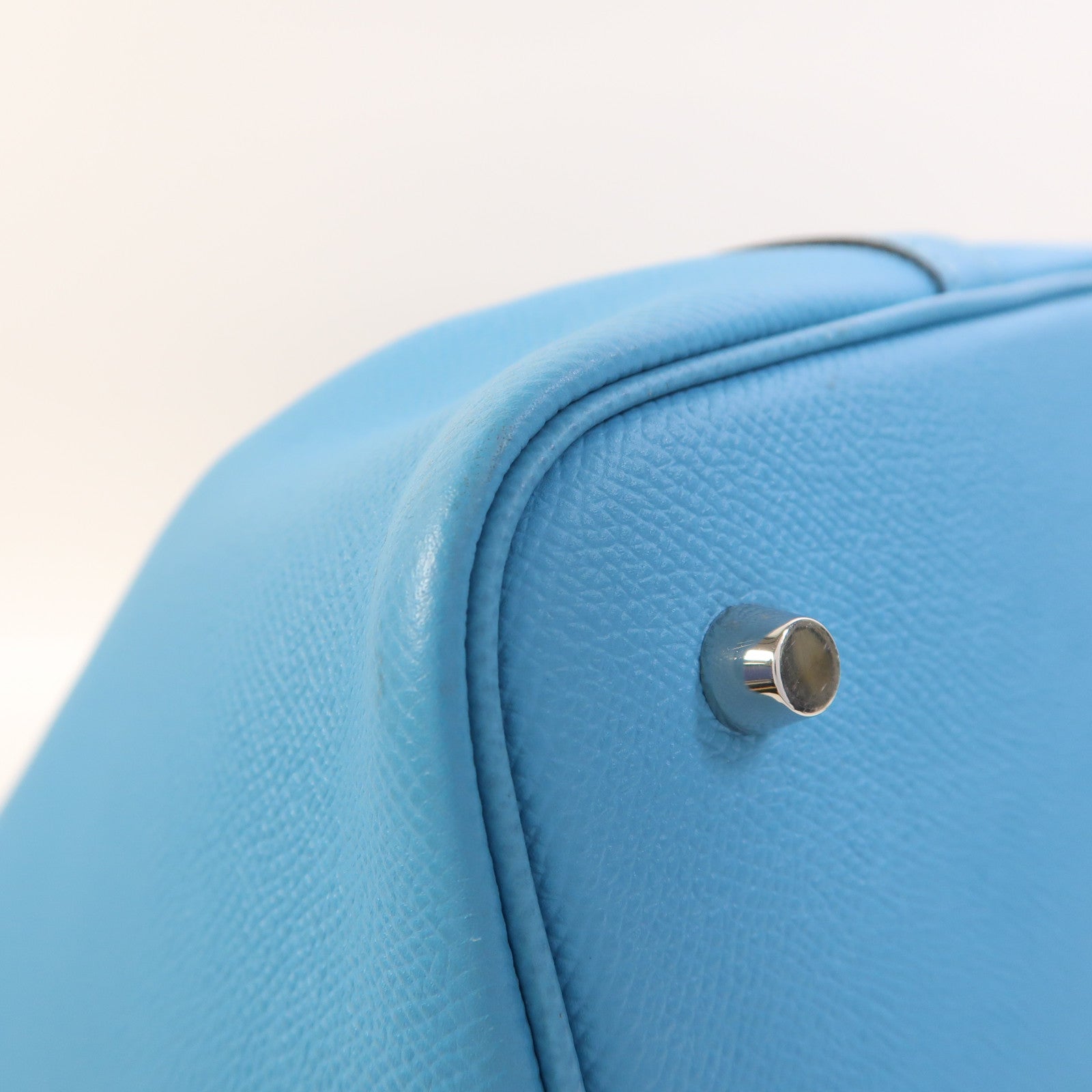 HERMES Epsom皮革Picotin MM銀扣手挽袋Bleu Du Nord