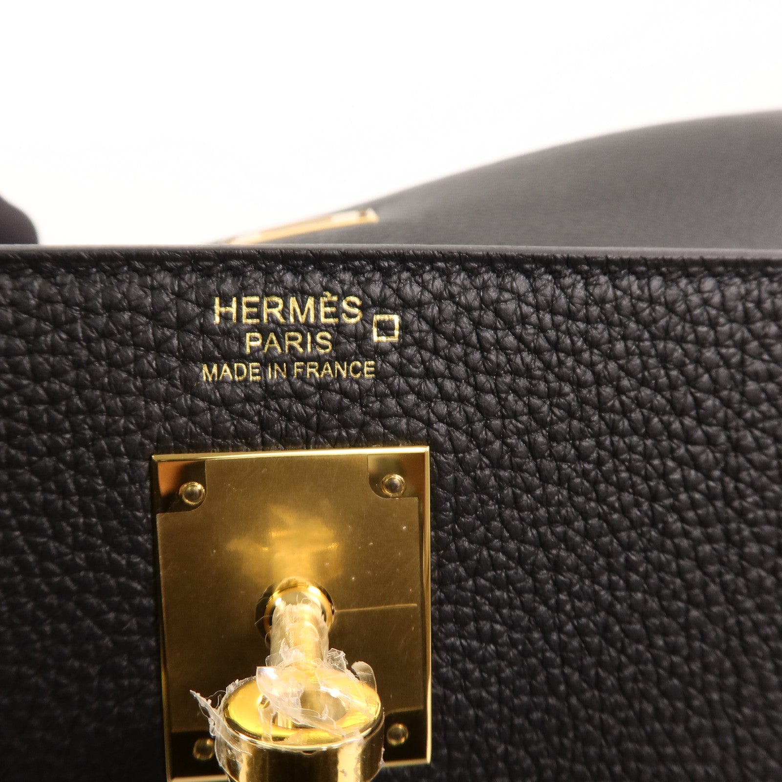 HERMES Togo/Croco皮革Kelly 32手挽肩背兩用袋Noir