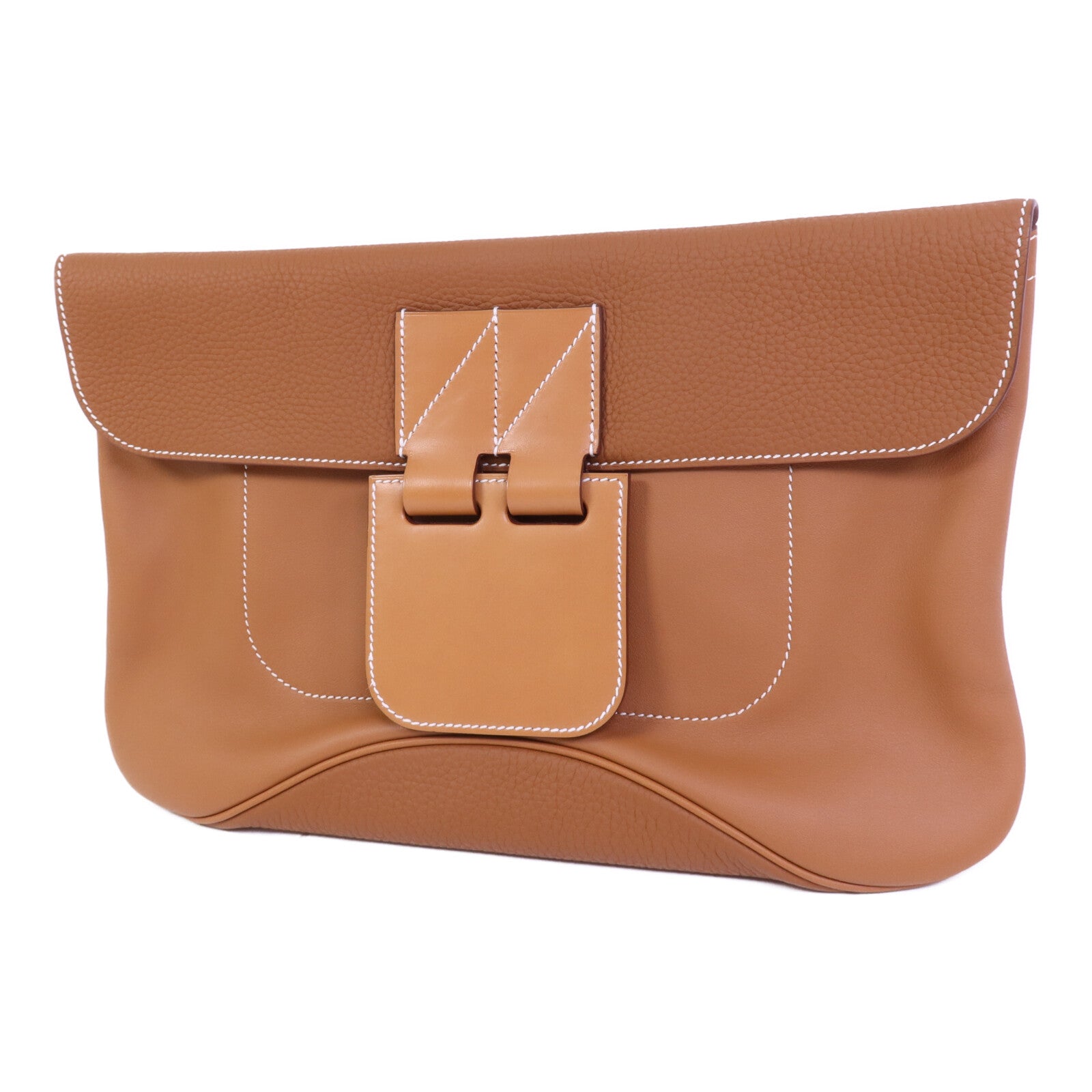 HERMES Swift/Clemence皮革Villevoit 35銀扣手拿包