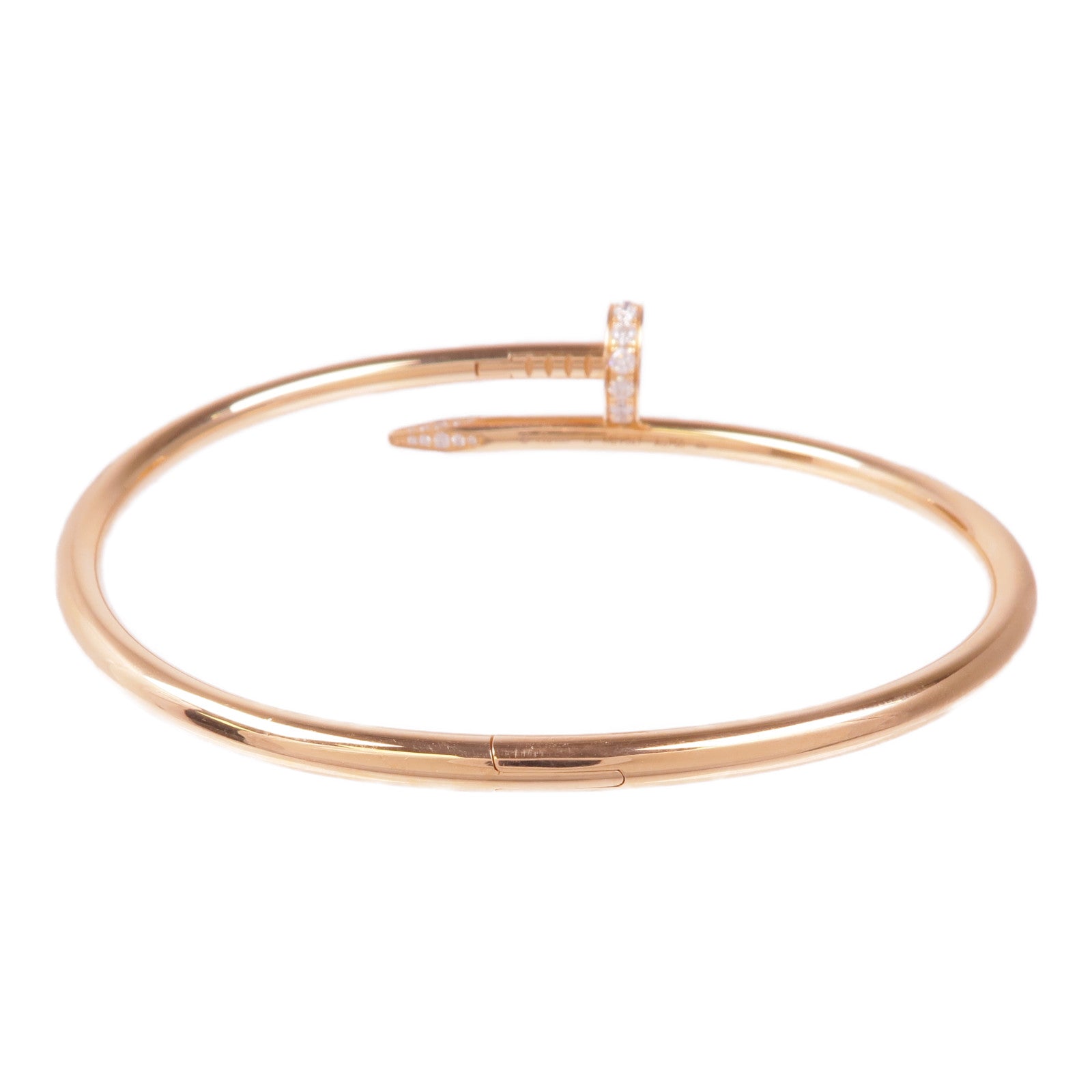 CARTIER 18K玫瑰金Juste Un Clou鑽石手鐲Cartier#19