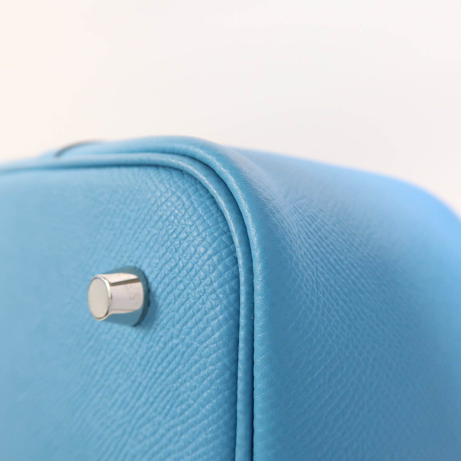 HERMES Epsom皮革Picotin MM銀扣手挽袋Bleu Du Nord