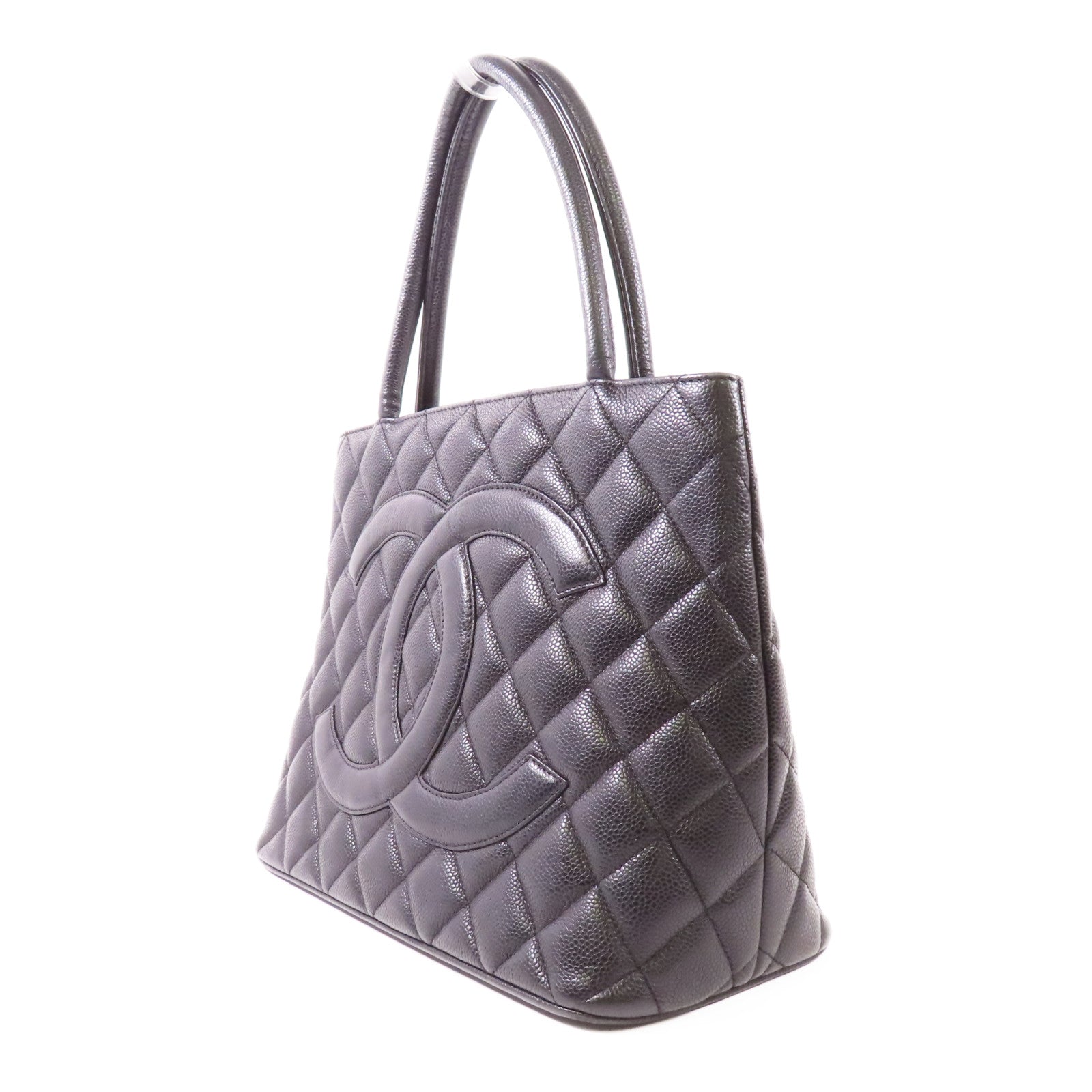 CHANEL 牛皮皮革Medallion Tote Bag金扣手挽袋