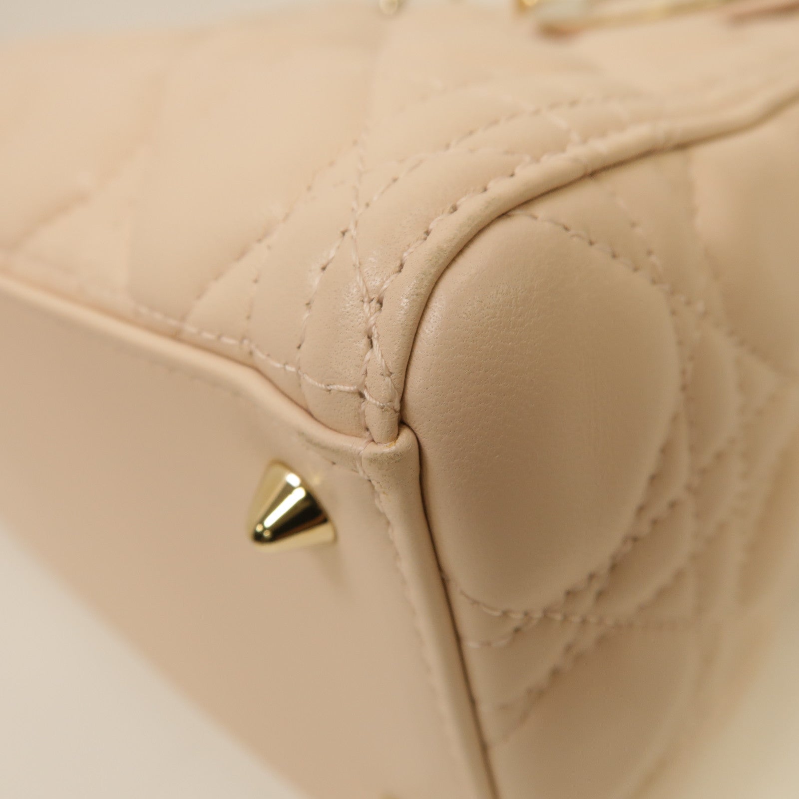 Dior 羊皮皮革Lady Dior Shoulder Bag金扣手挽肩背兩用袋粉紅色