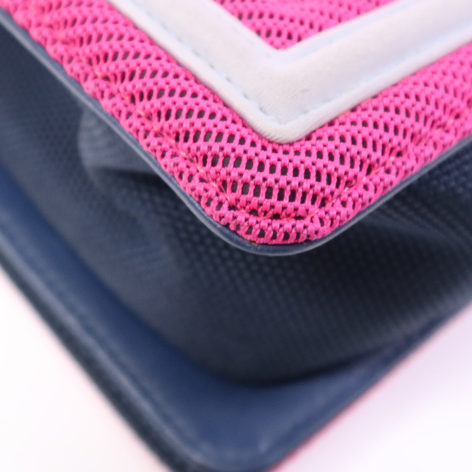 CHANEL 帆布Boy 25銀扣鏈帶肩背袋