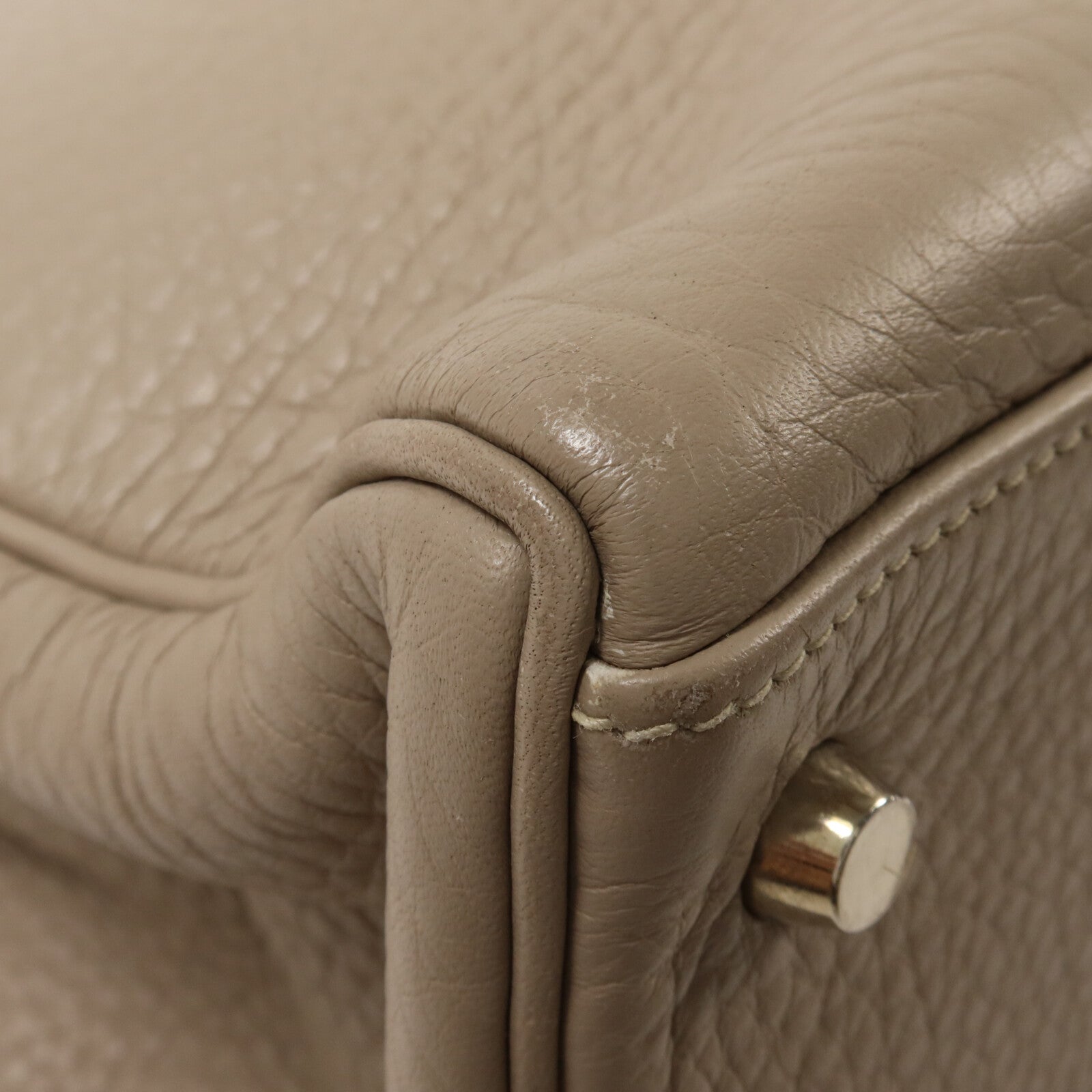 HERMES Clemence皮革Kelly 35手挽肩背兩用袋Gris Tourterelle