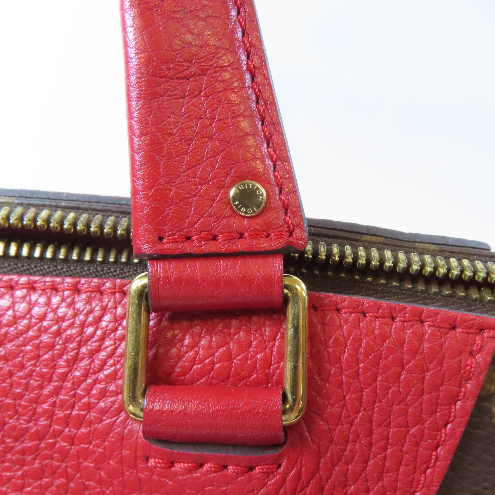 LOUIS VUITTON Monogram Retiro PM金扣手挽肩背兩用袋啡色/紅色