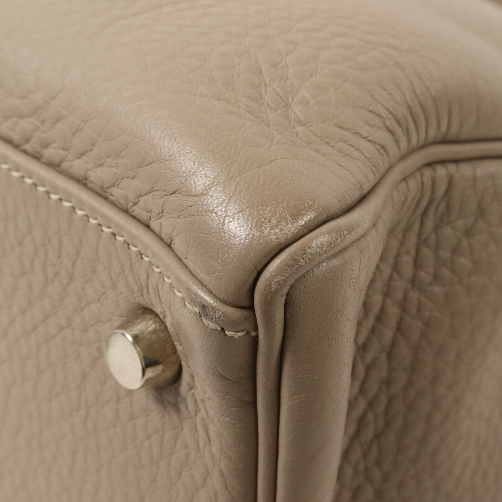 HERMES Clemence皮革Kelly 35手挽肩背兩用袋Gris Tourterelle