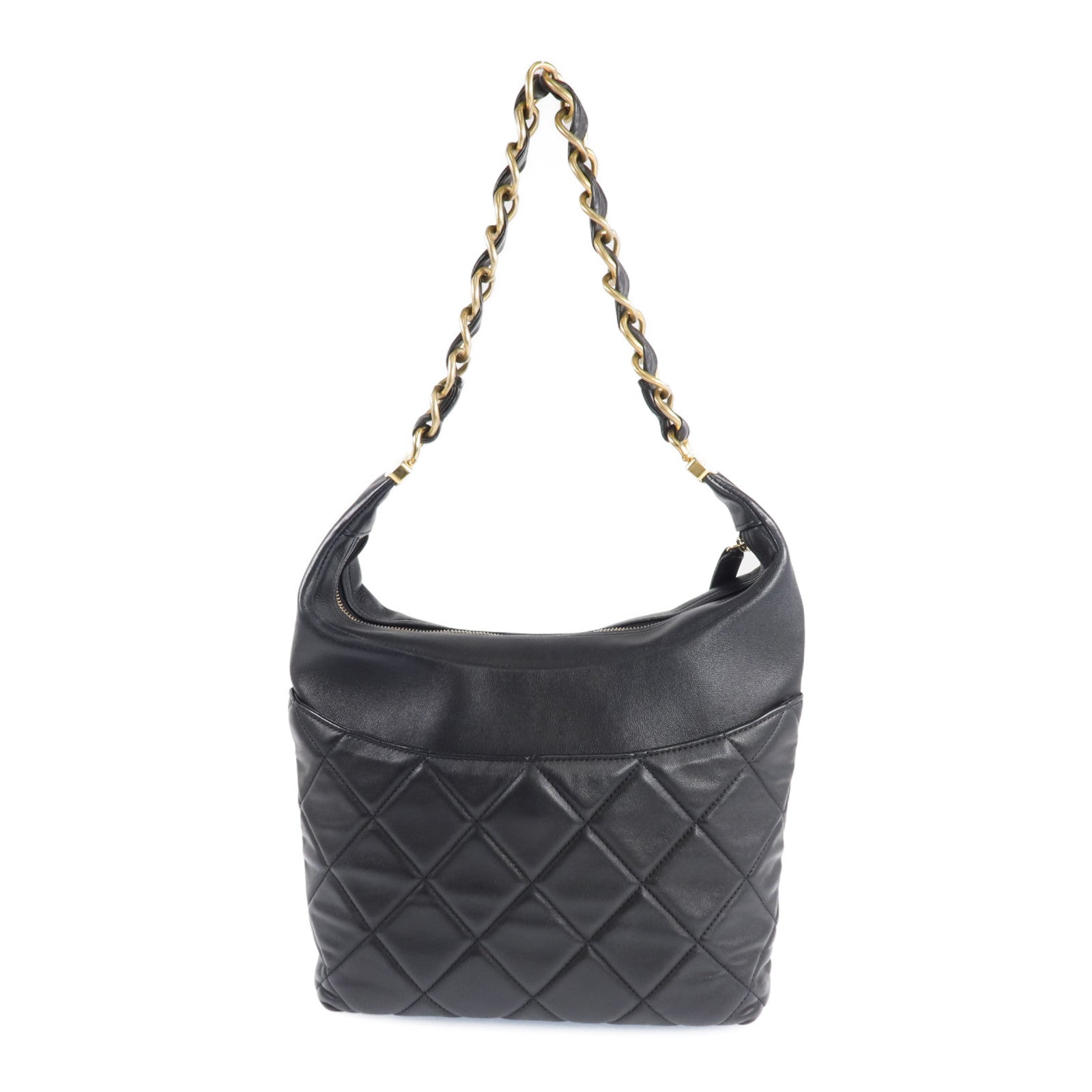 CHANEL 牛皮皮革Chain Shoulder Bag金扣鏈帶肩背袋