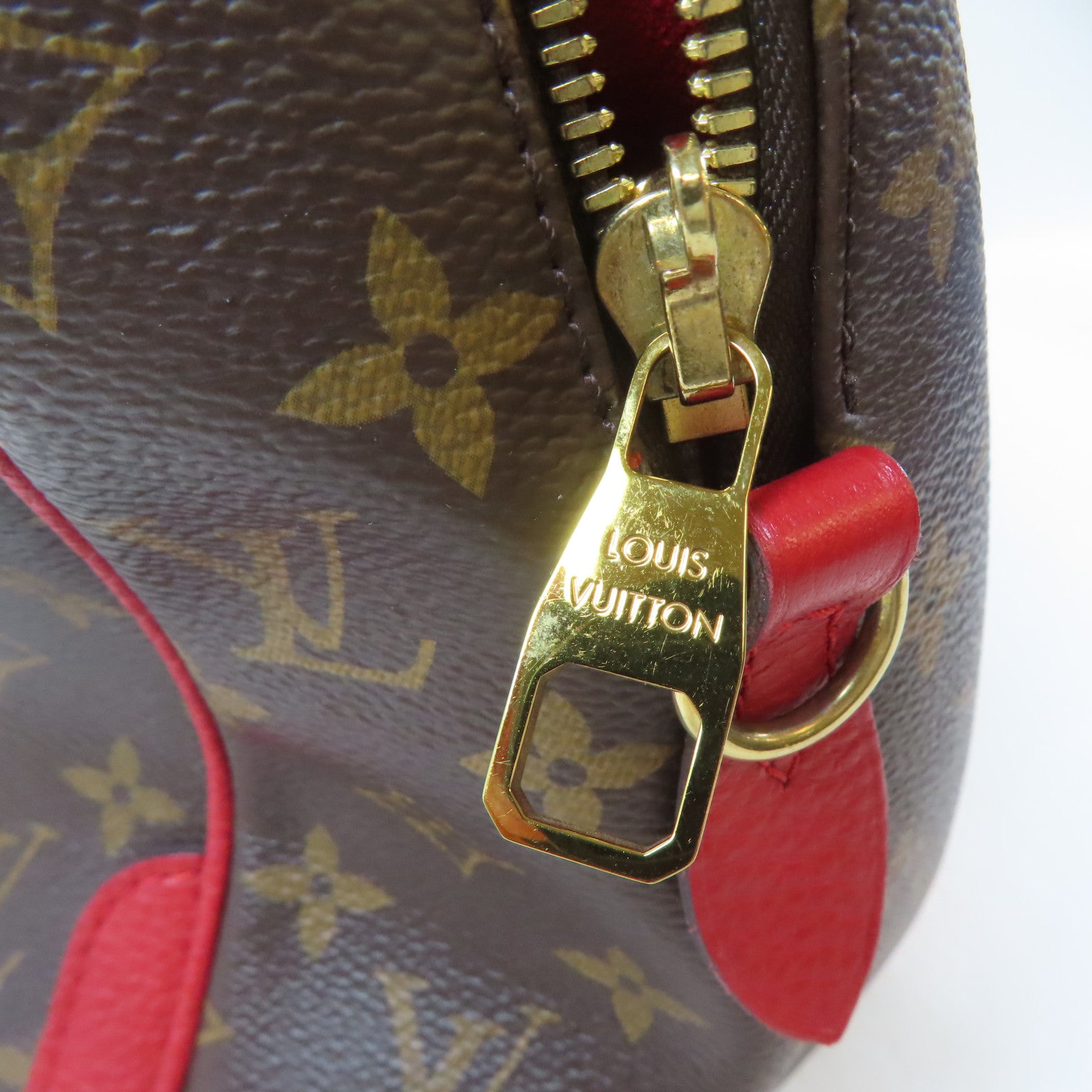 LOUIS VUITTON Monogram Retiro PM金扣手挽肩背兩用袋啡色/紅色