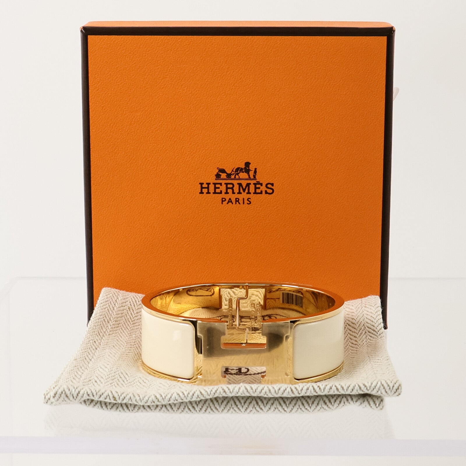 HERMES 金屬/琺瑯Clic-Clac H Bangle手鐲