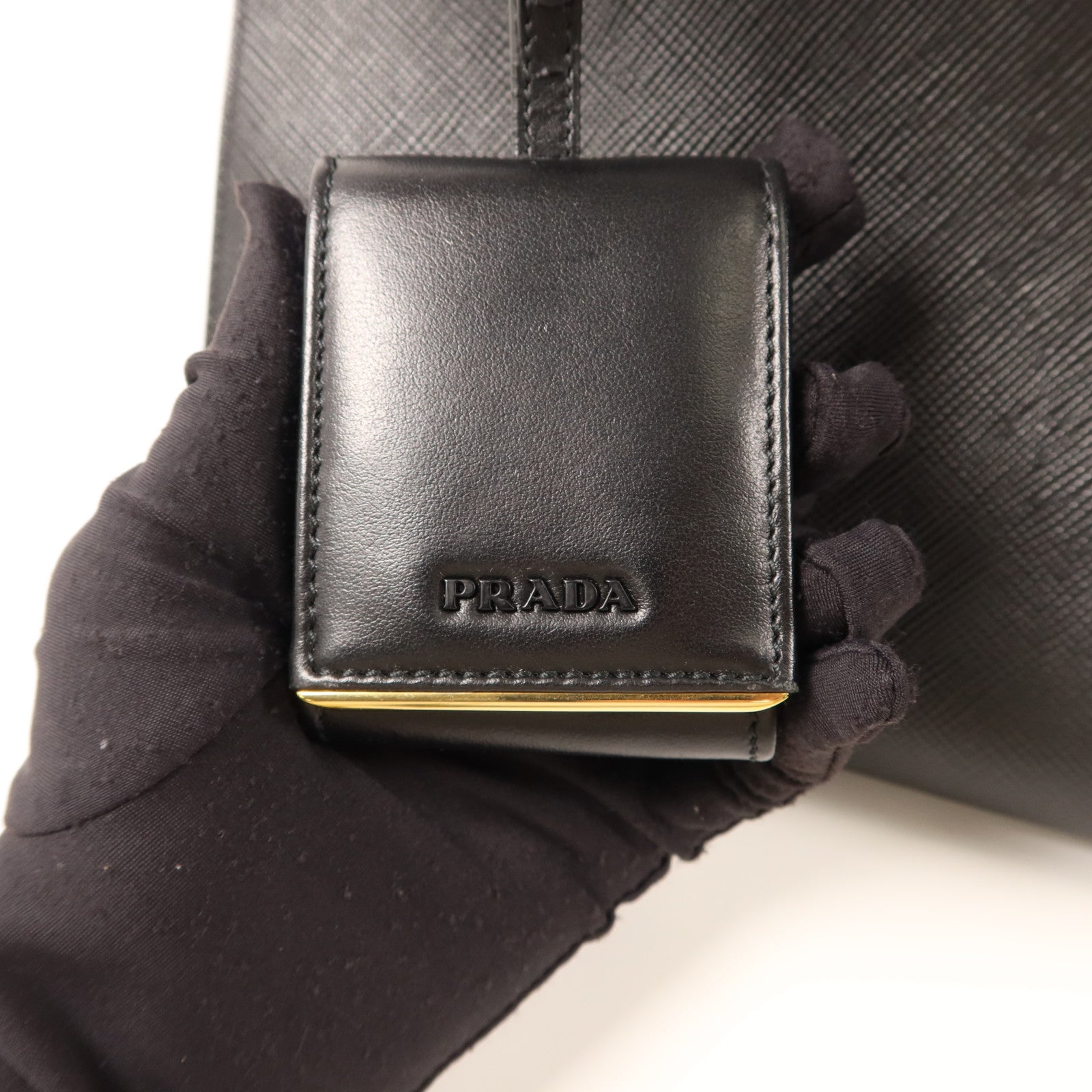 PRADA 牛皮皮革2 Way Shoulder金扣手挽肩背兩用袋