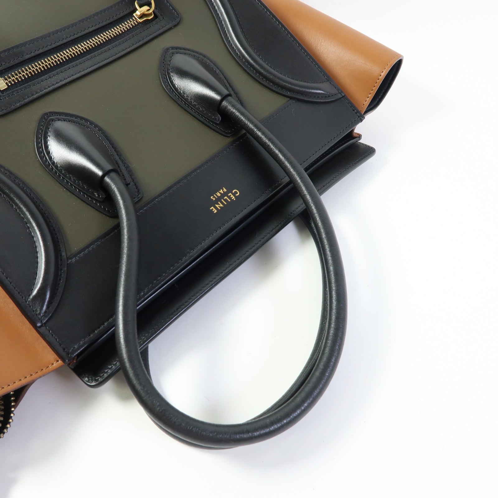 CELINE 牛皮皮革Micro Luggage金扣手挽袋