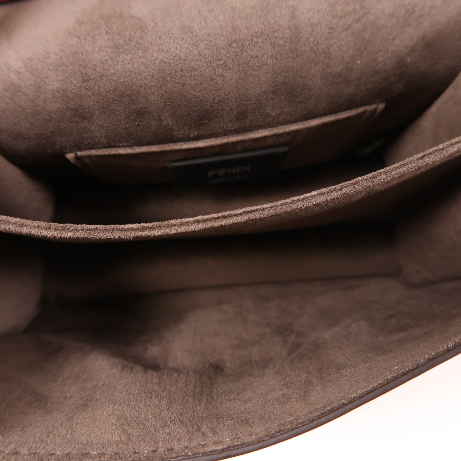 FENDI 牛皮皮革Small Kan I Faces銀扣鏈帶肩背袋