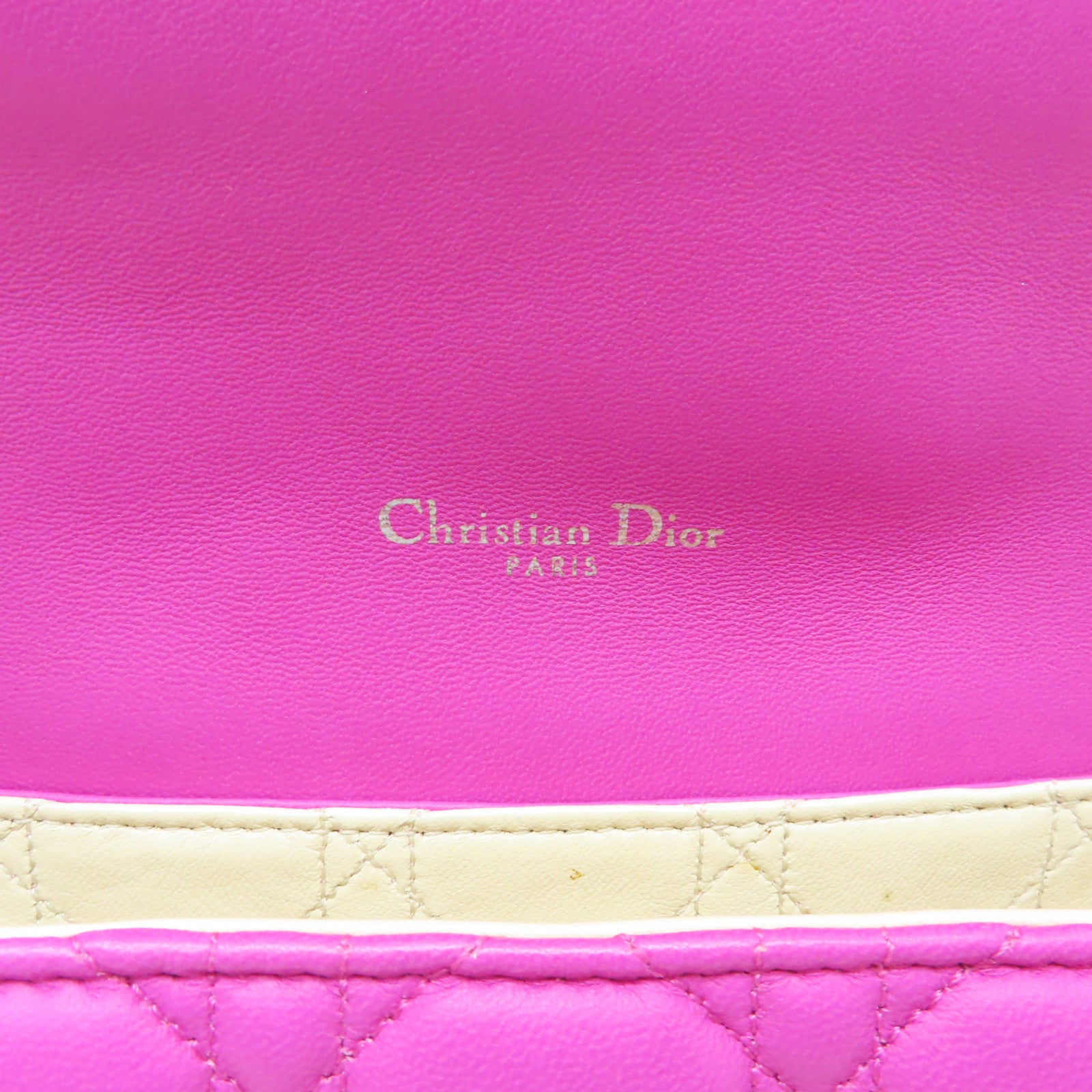 Dior羊皮皮革Miss Dior Chain Shoulder银扣肩背袋粉红色