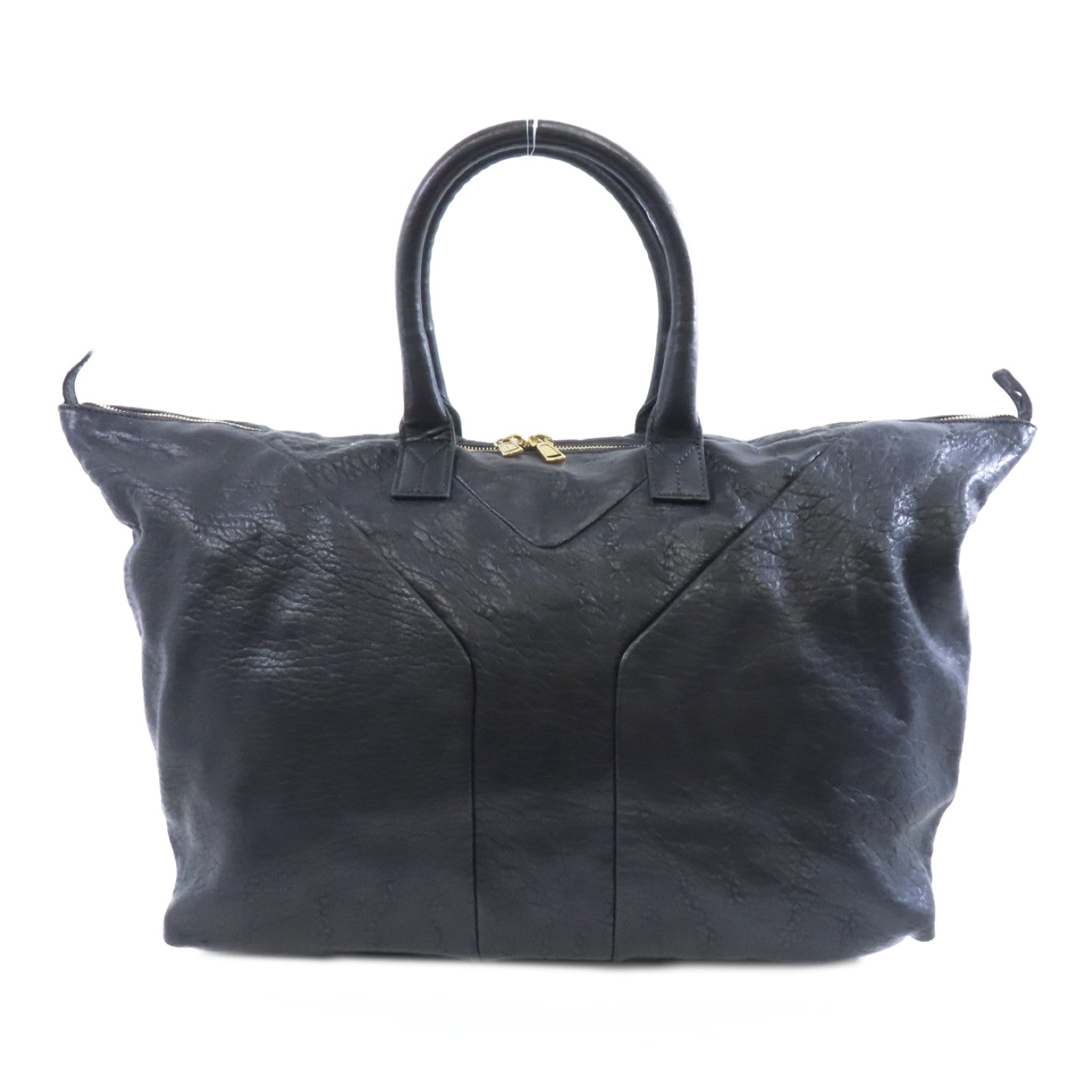 YVES SAINT LAURENT 【激減優惠】皮革Handbag金扣手挽袋黑色