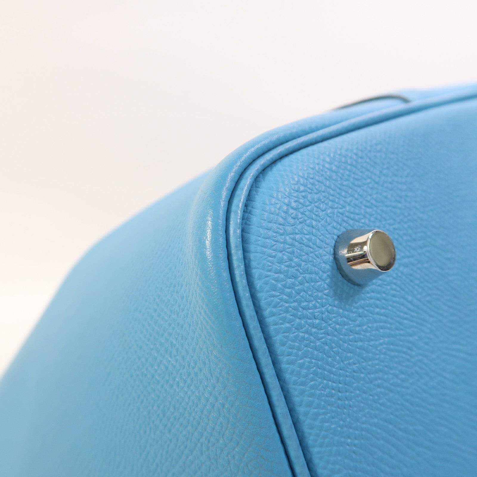HERMES Epsom皮革Picotin MM銀扣手挽袋Bleu Du Nord